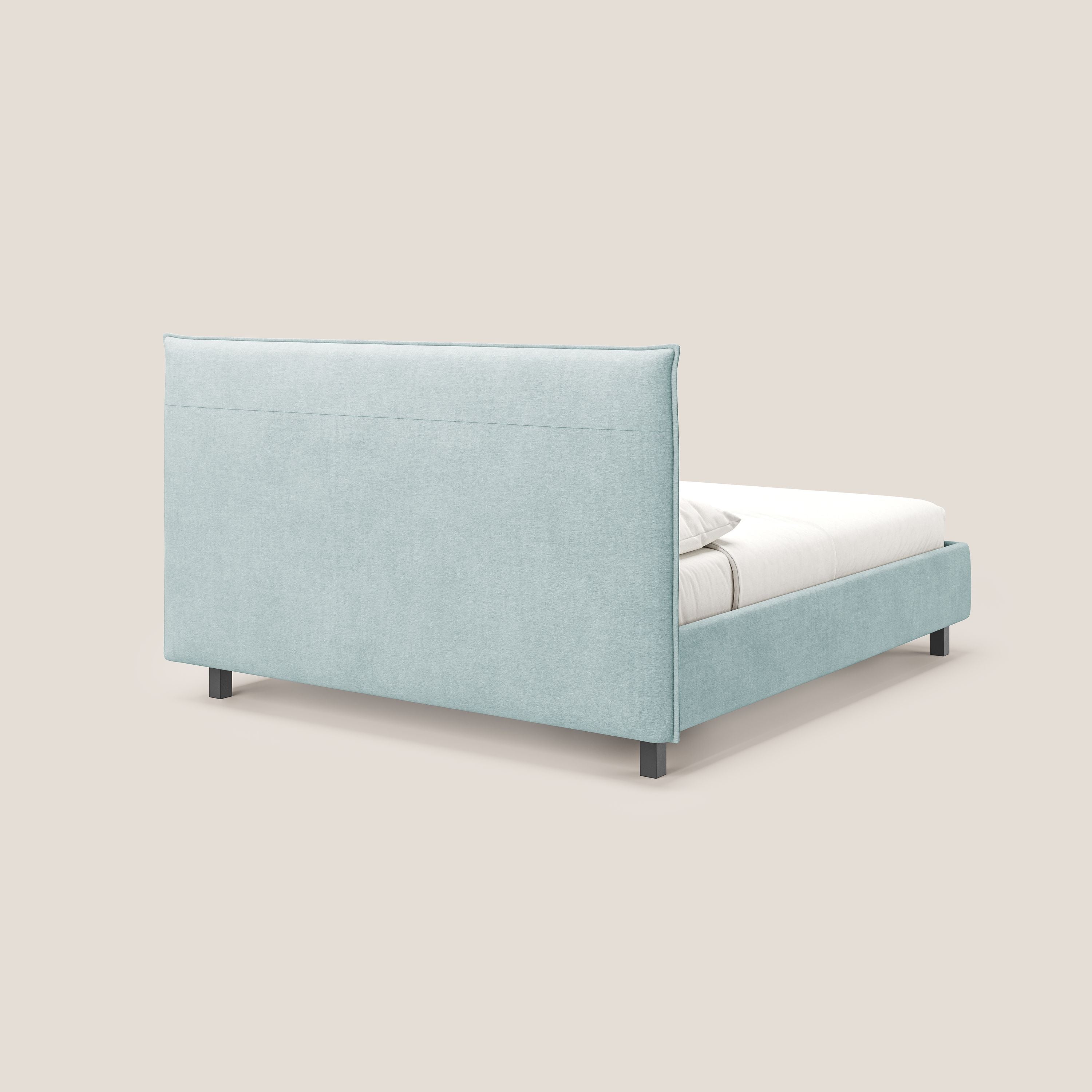 Liam letto contenitore con testata trapuntata in tessuto smacchiabile T17 verde acqua - divani.store