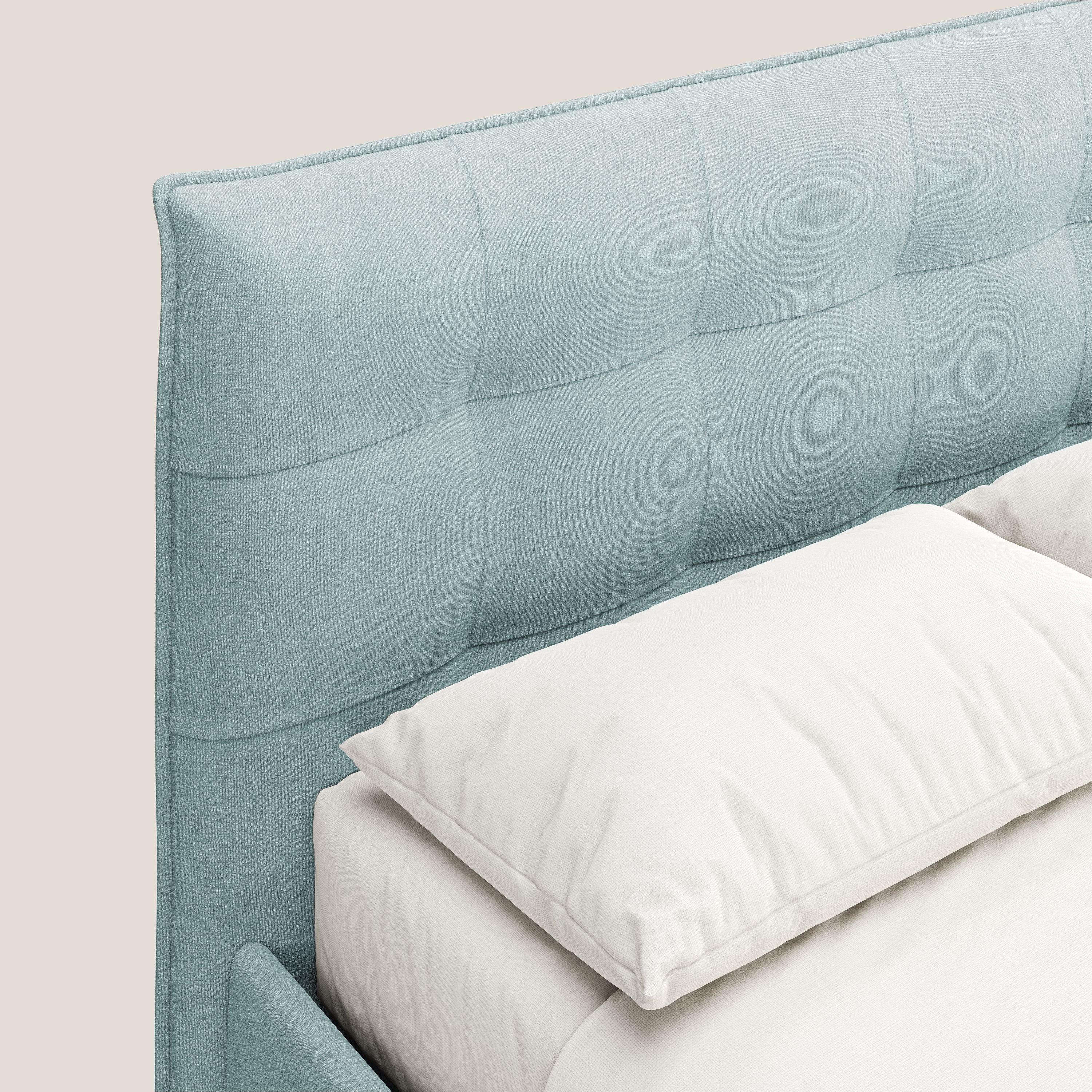 Liam letto contenitore con testata trapuntata in tessuto smacchiabile T17 verde acqua - divani.store