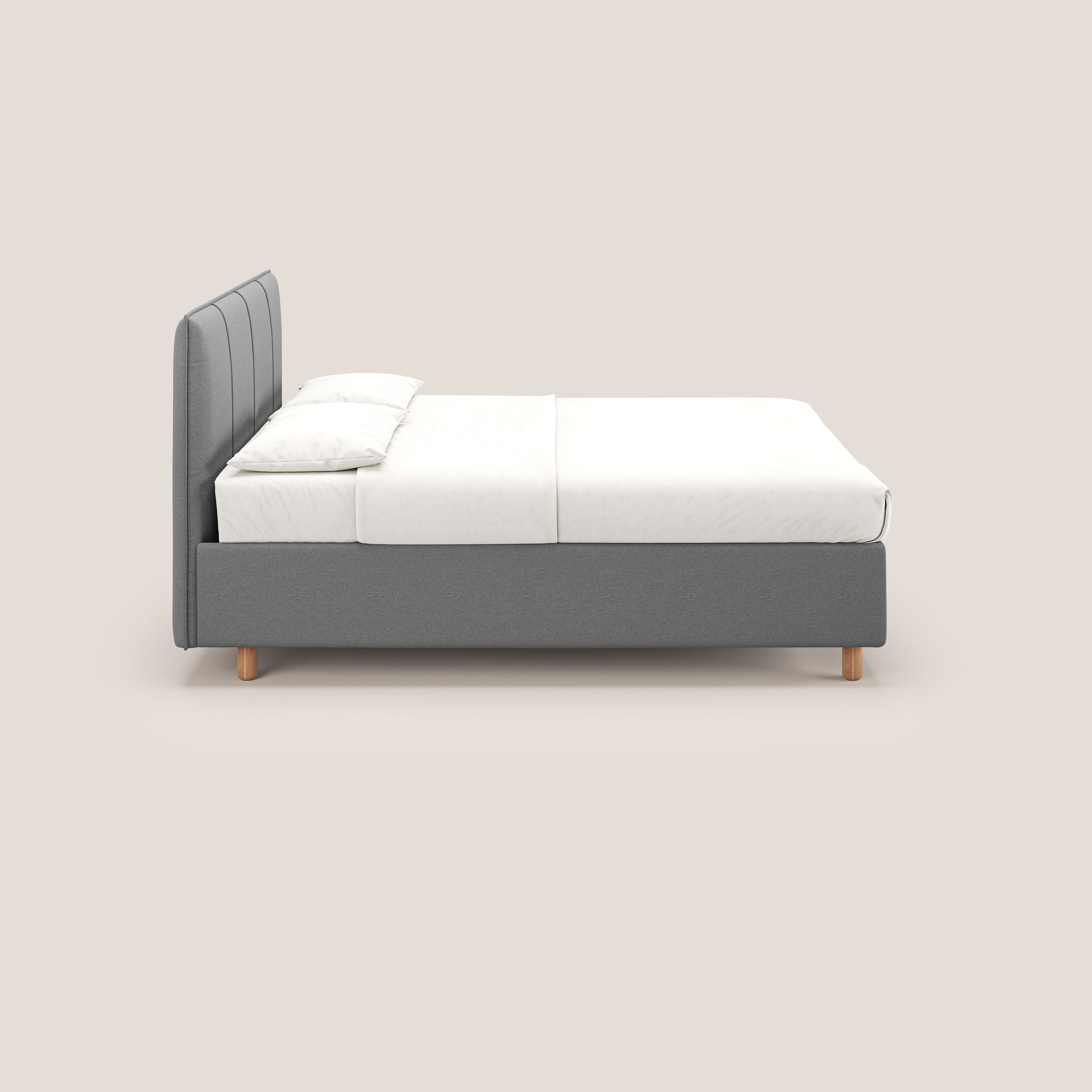 Lothar letto contenitore maxi dalle dimensioni contenute in tessuto impermeabile T13 grigio - divani.store