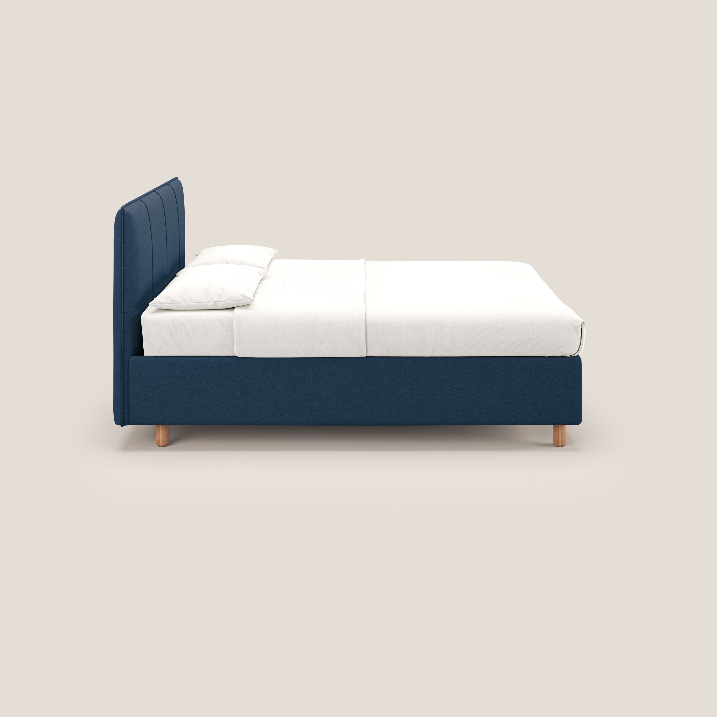 Lothar letto contenitore maxi dalle dimensioni contenute in tessuto impermeabile T13 blu - divani.store