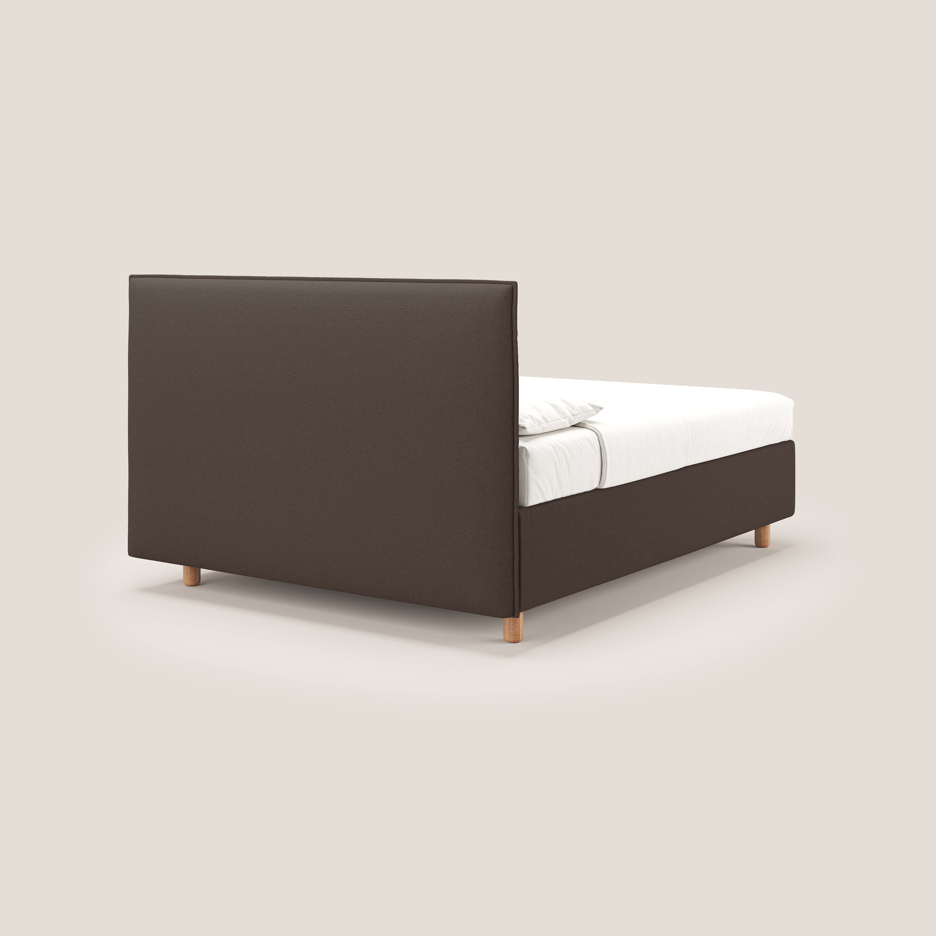 Lothar letto contenitore maxi dalle dimensioni contenute in tessuto impermeabile T13 marrone - divani.store