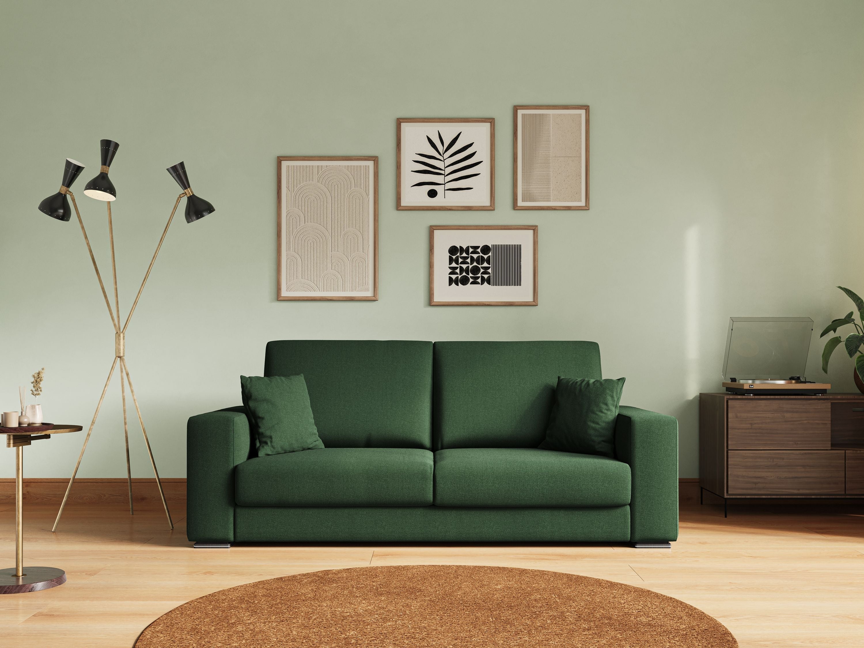 Marte divano in tessuto smacchiabile impermeabile T08 verde - divani.store