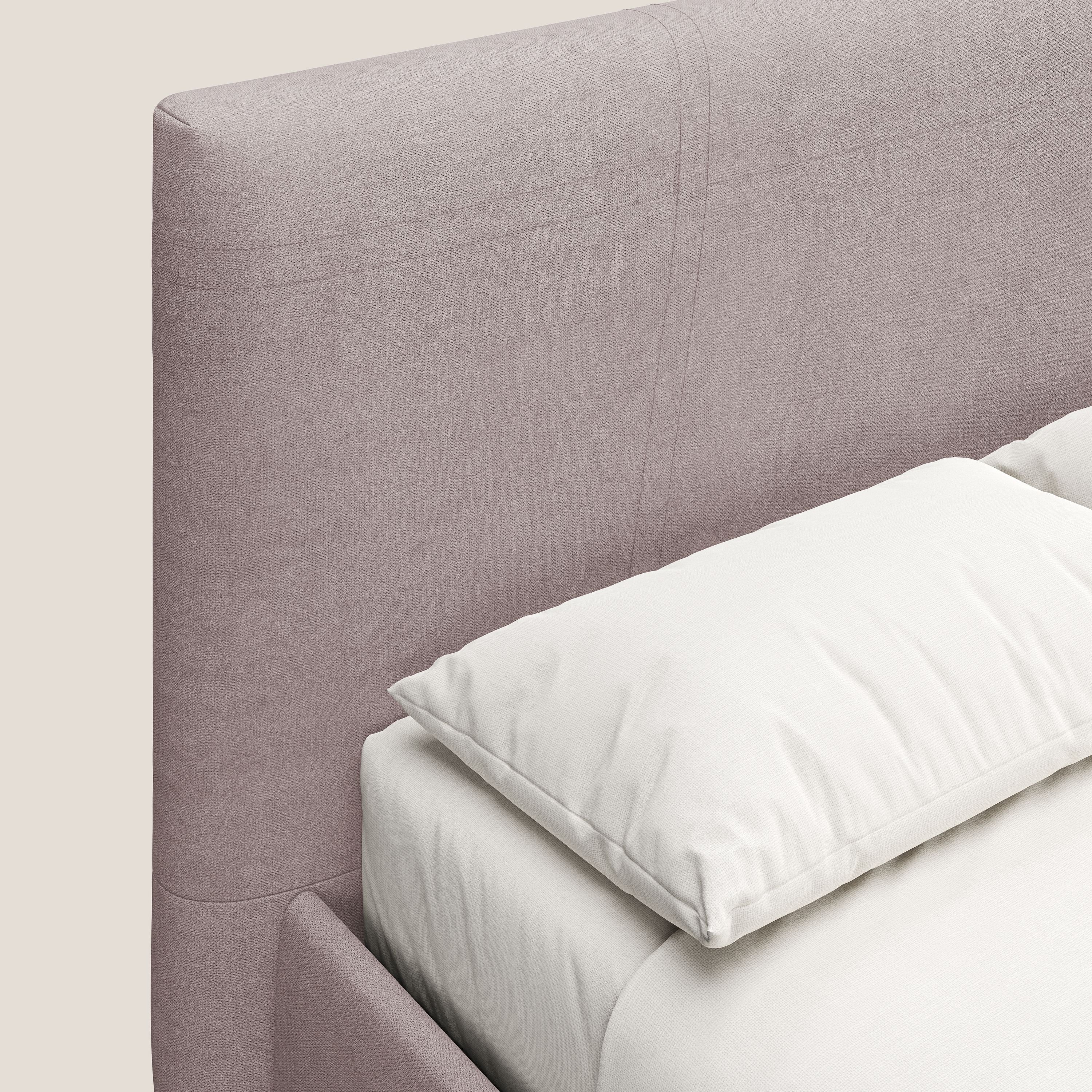 Martina letto imbottito contenitore in tessuto impermeabile T02 rosa - divani.store