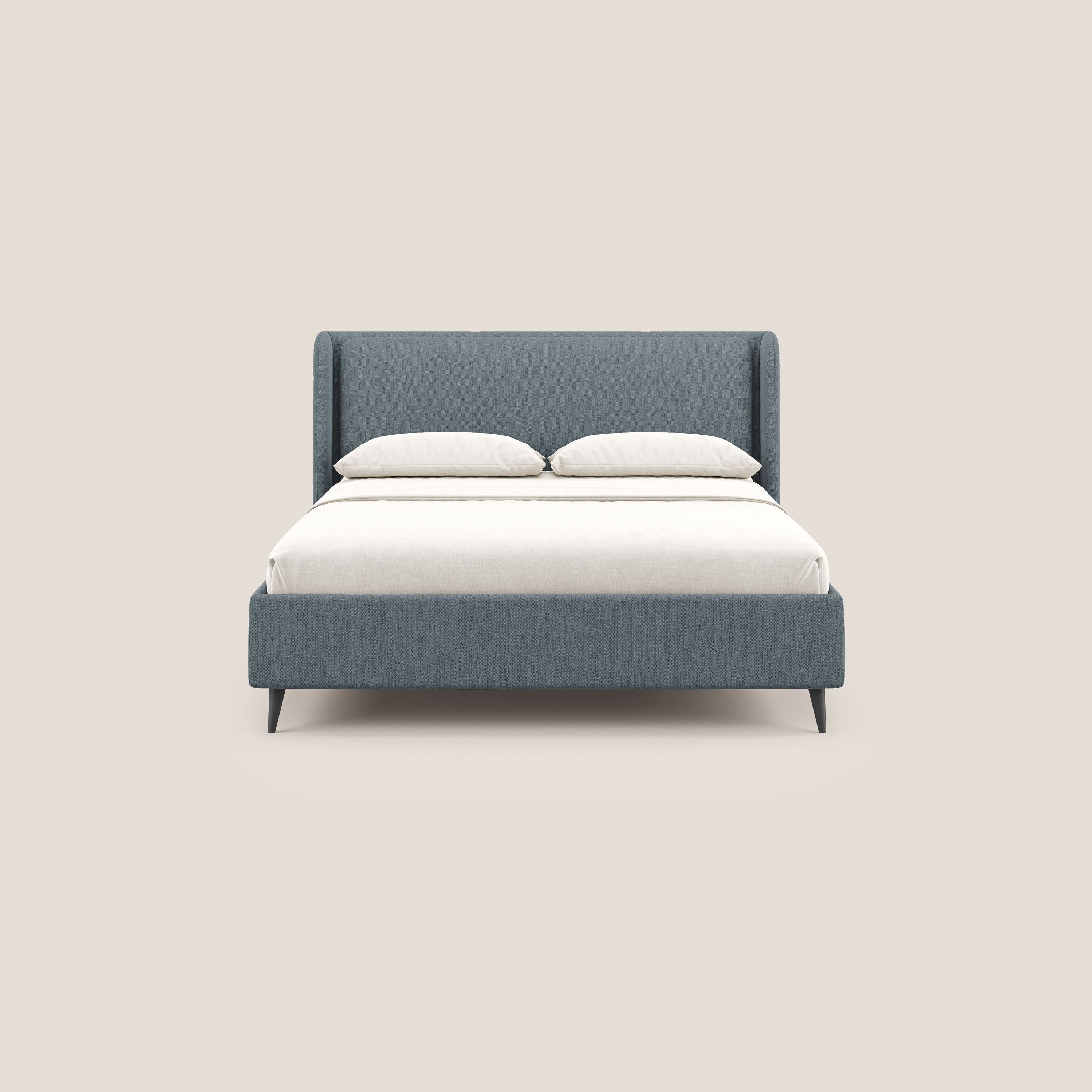 Nadine letto contenitore di design e comfort Italiano in tessuto impermeabile T19 carta da zucchero - divani.store