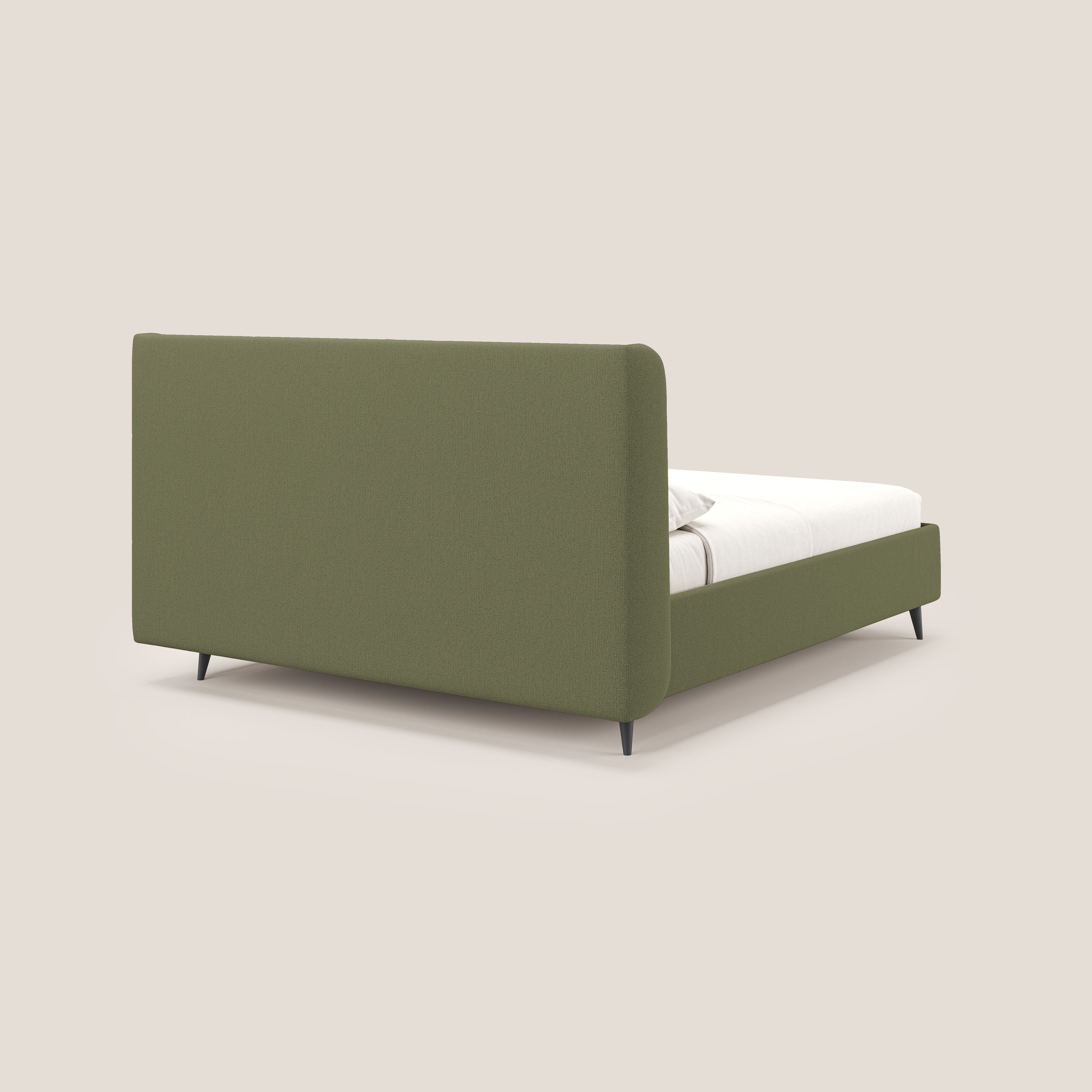 Nadine letto contenitore di design e comfort Italiano in tessuto impermeabile T19 verde - divani.store