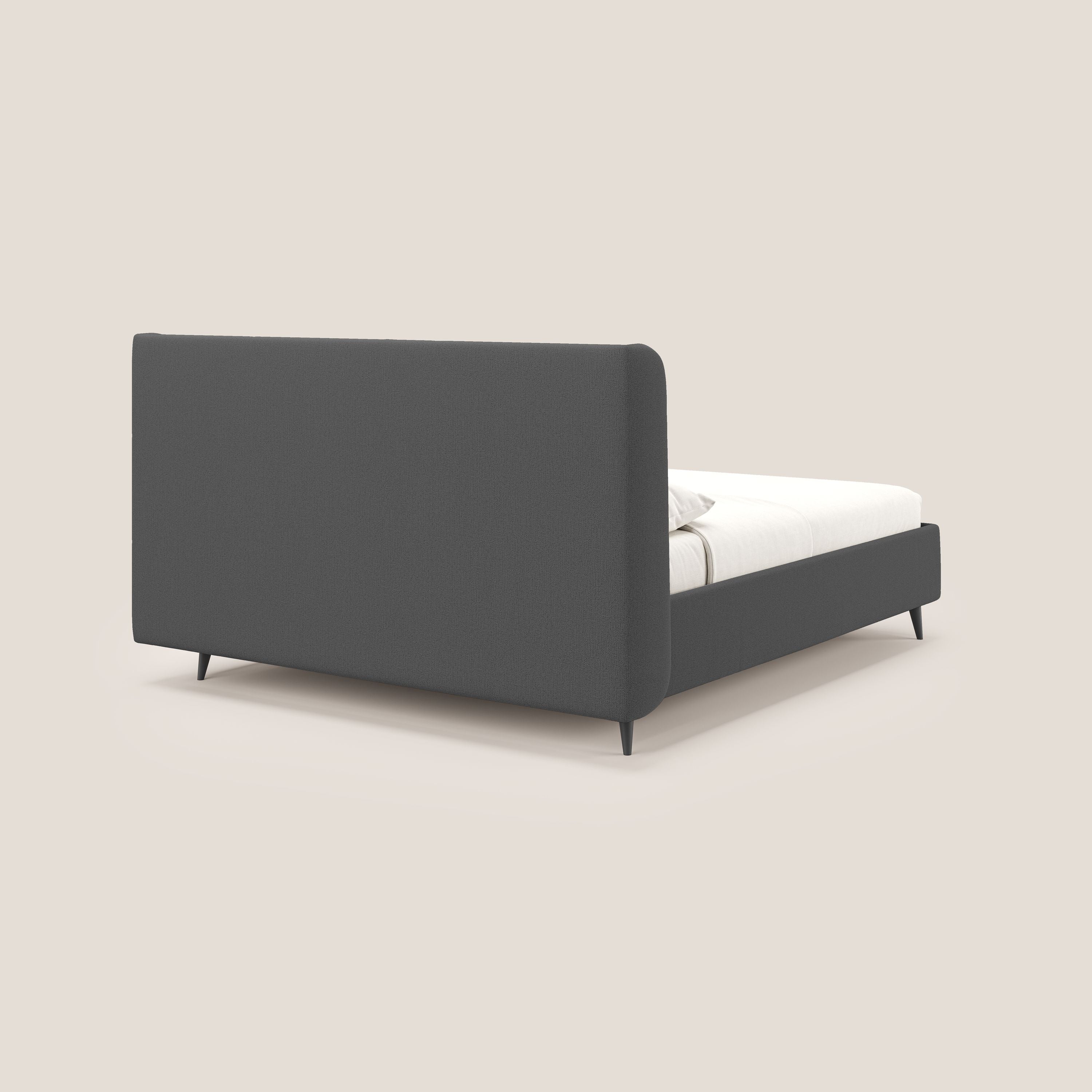 Nadine letto contenitore di design e comfort Italiano in tessuto impermeabile T19 antracite - divani.store