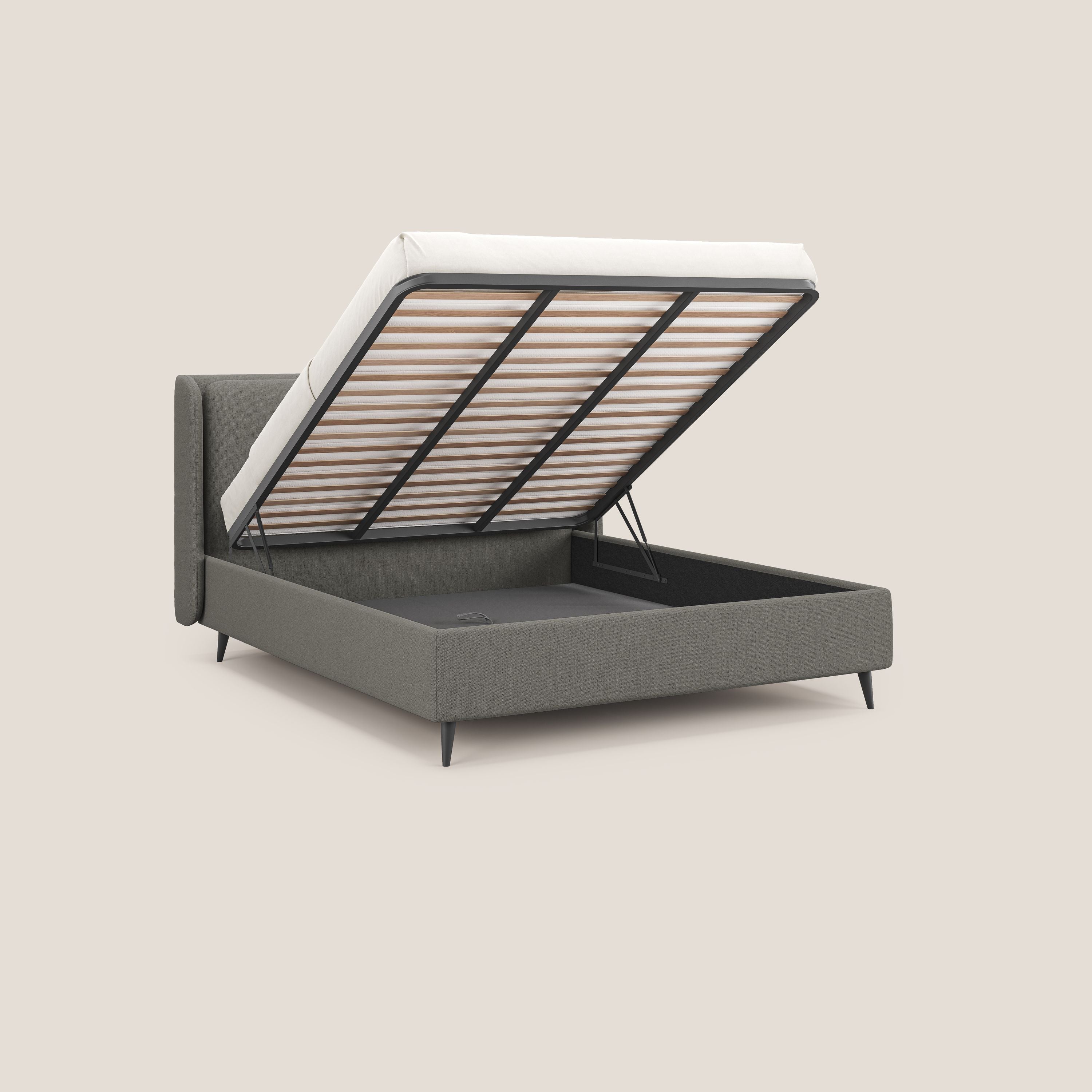 Nadine letto contenitore di design e comfort Italiano in tessuto impermeabile T19 beige - divani.store