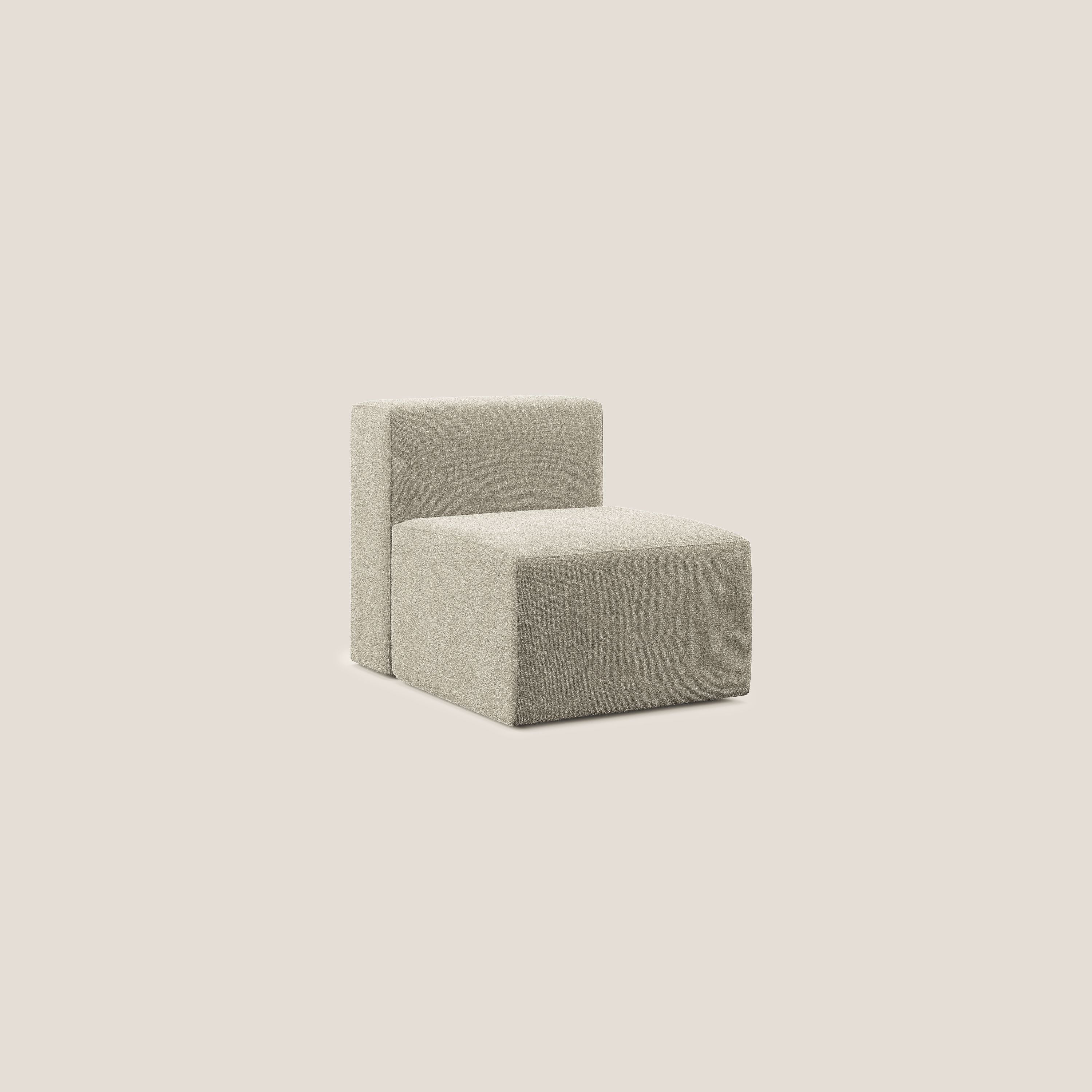 Nettuno modulo poltrona centrale in morbido tessuto bouclè T07 beige - divani.store