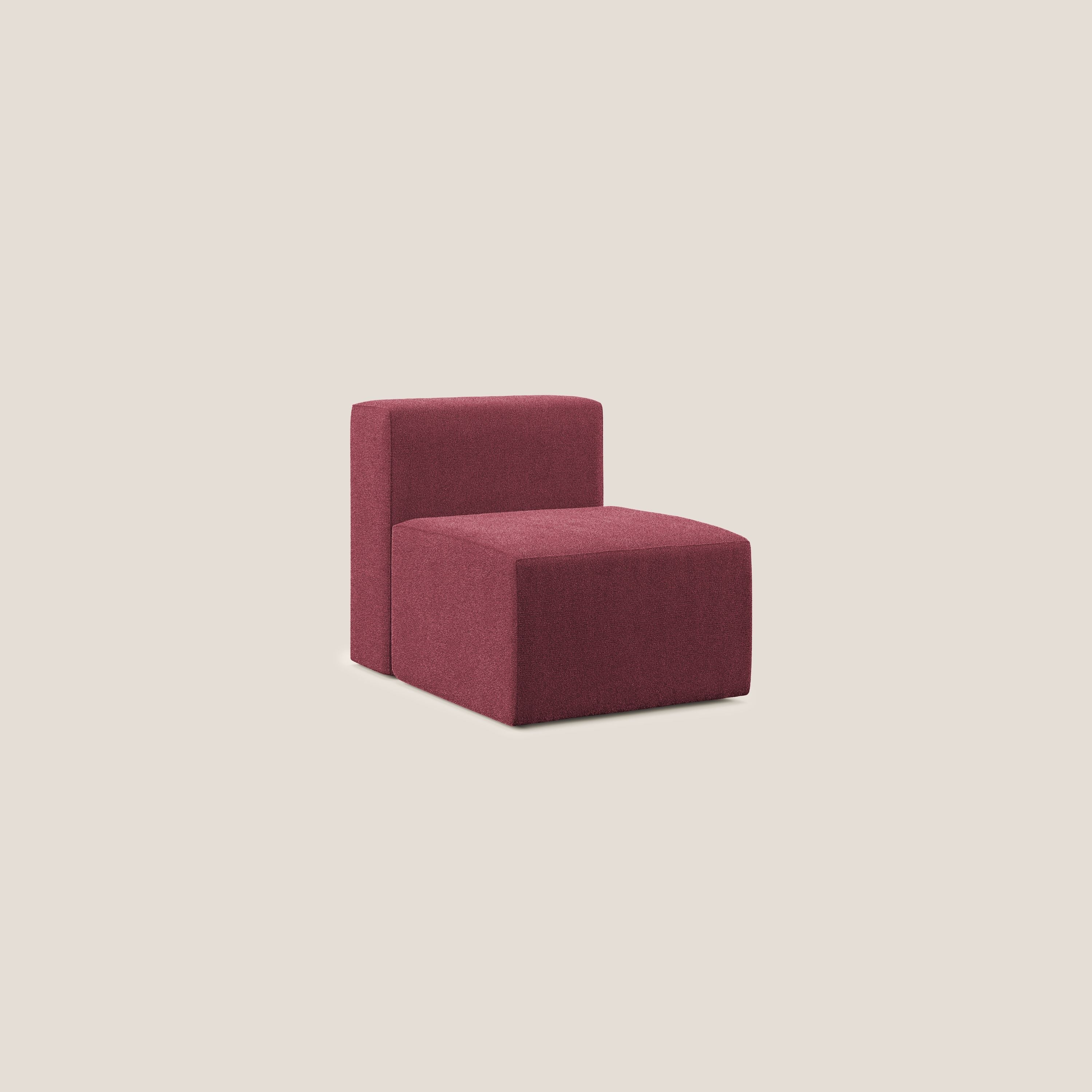 Nettuno modulo poltrona centrale in morbido tessuto bouclè T07 rosso - divani.store