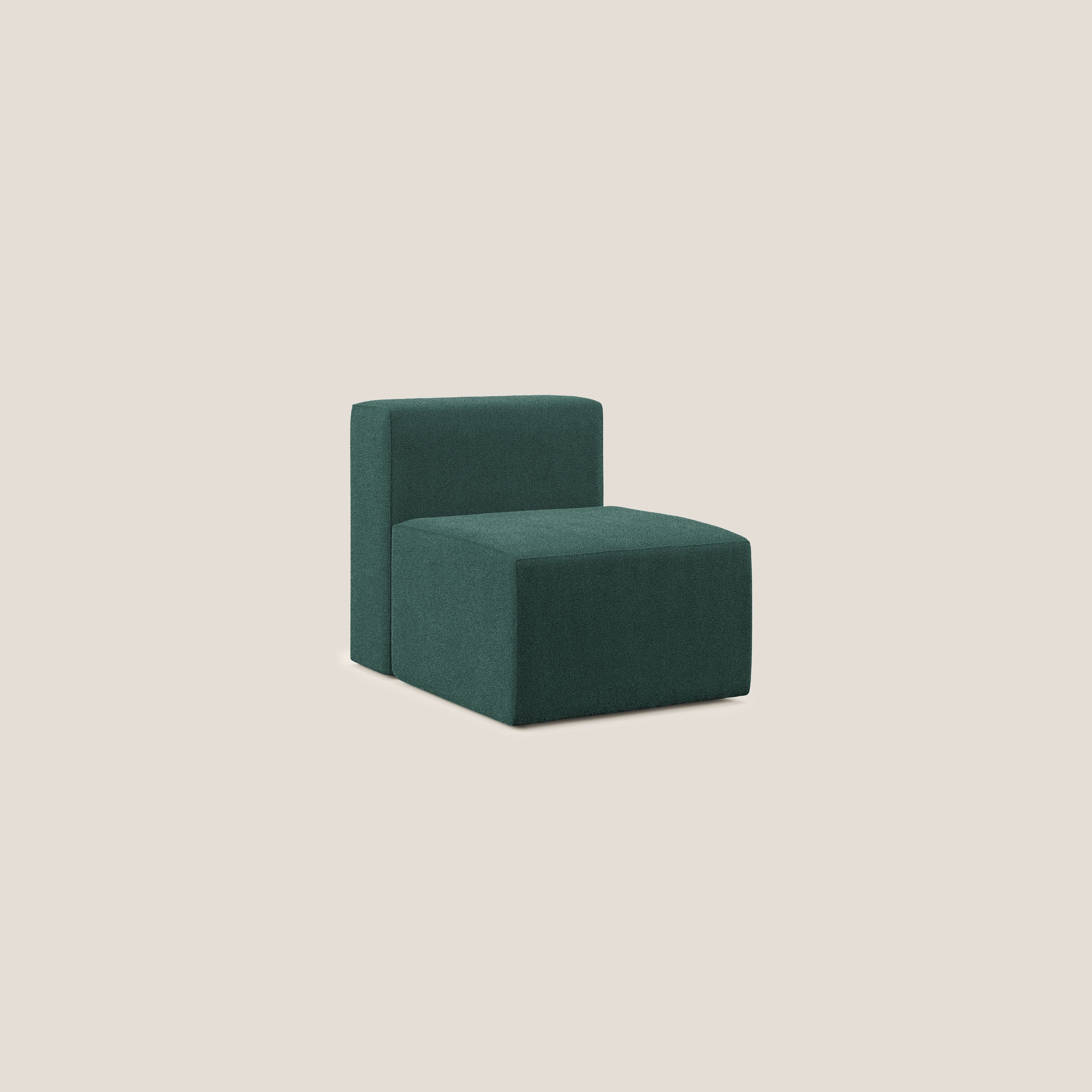 Nettuno modulo poltrona centrale in morbido tessuto bouclè T07 verde - divani.store