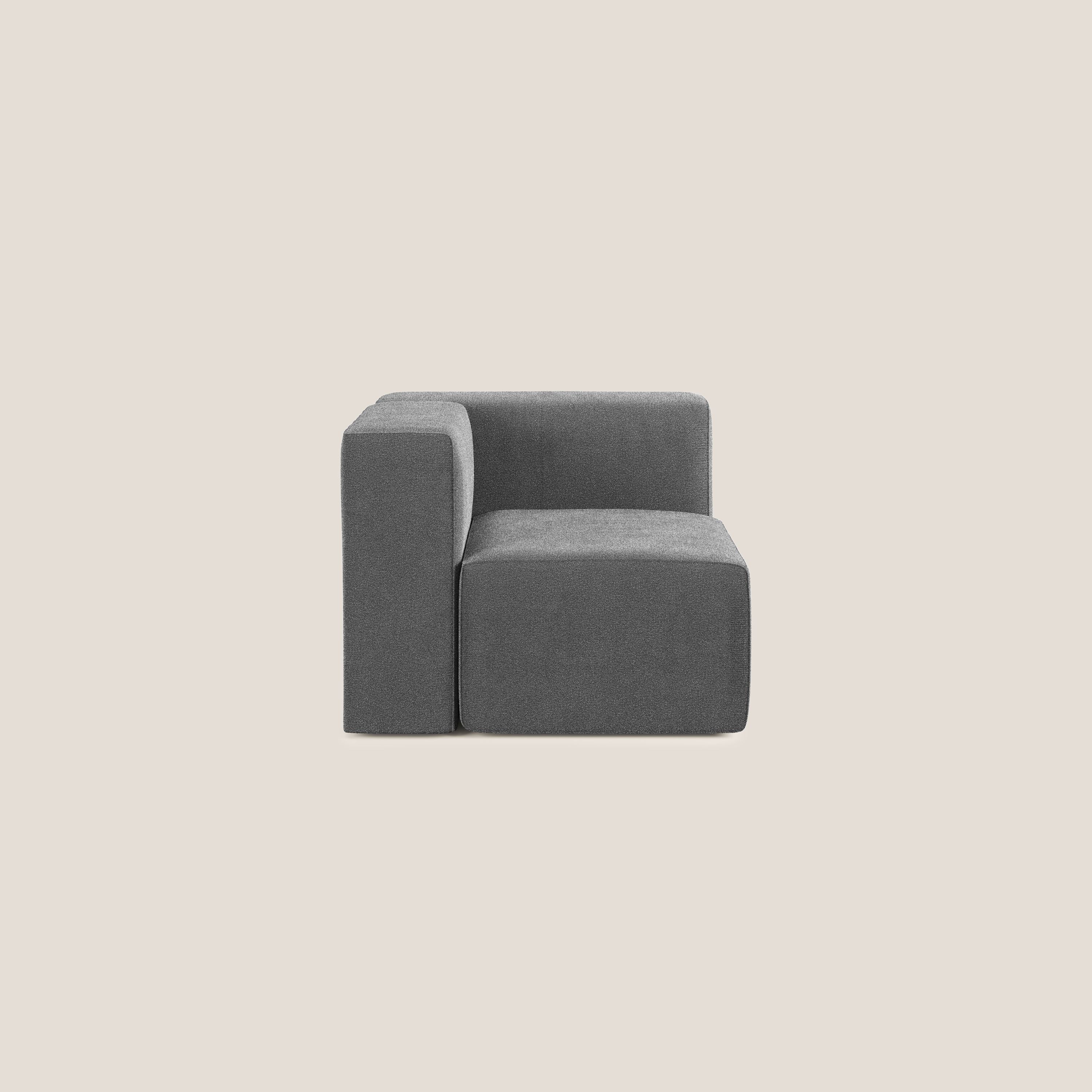 Nettuno modulo angolo/laterale in morbido tessuto bouclè T07 antracite - divani.store