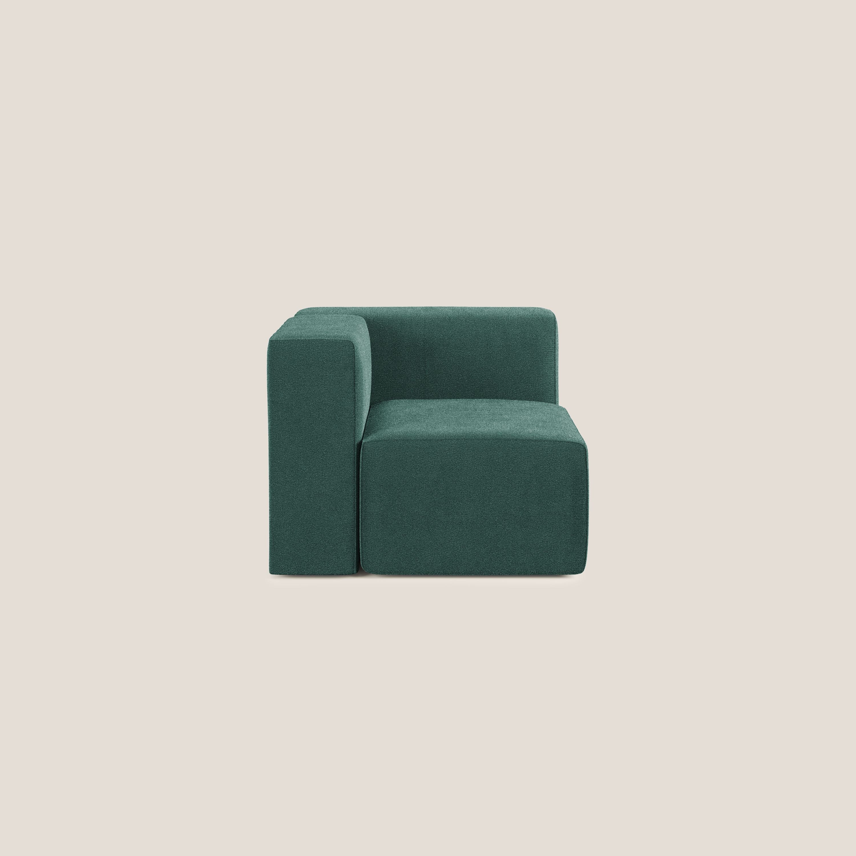 Nettuno modulo angolo/laterale in morbido tessuto bouclè T07 verde - divani.store