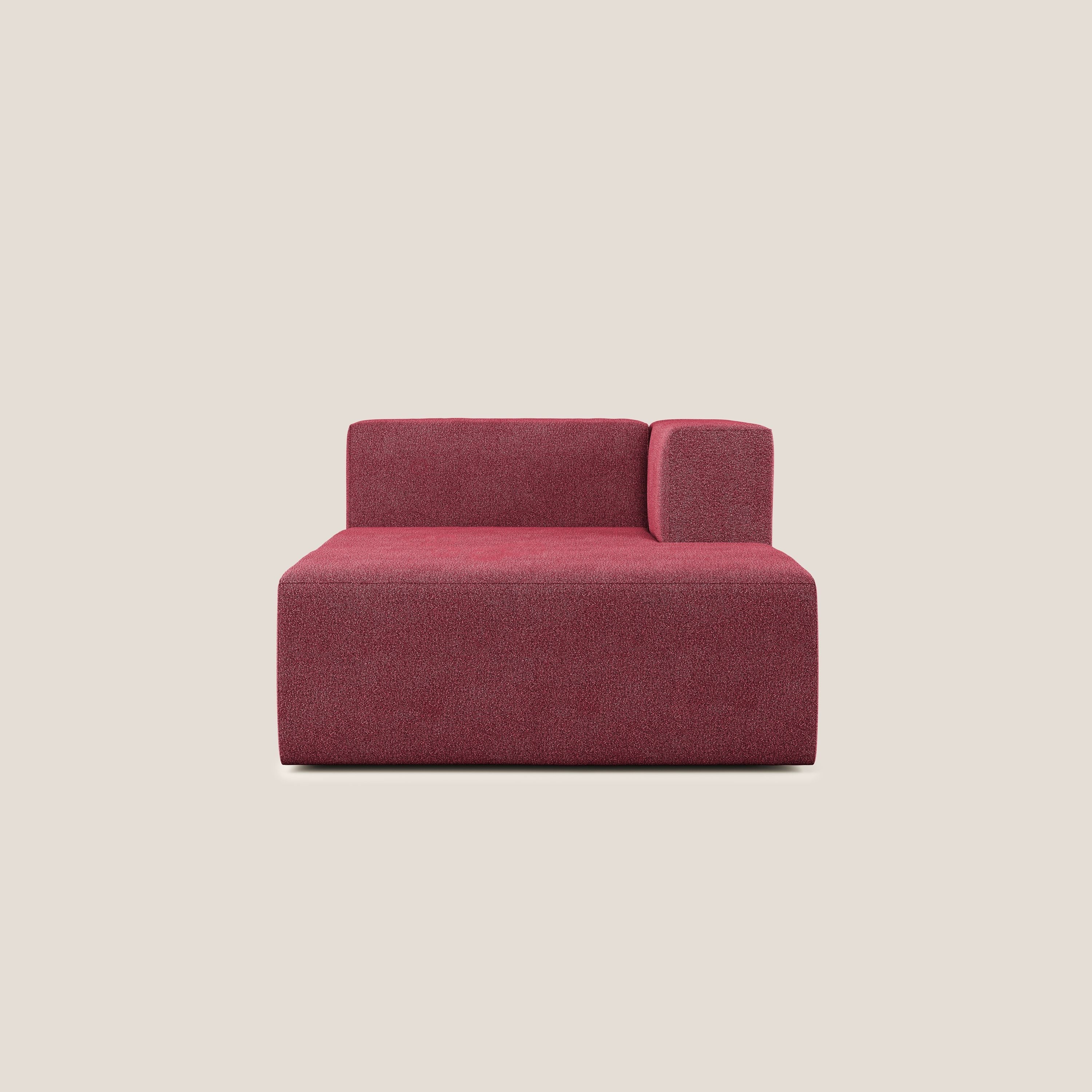 Nettuno modulo chaise longue in morbido tessuto bouclè T07 rosso - divani.store