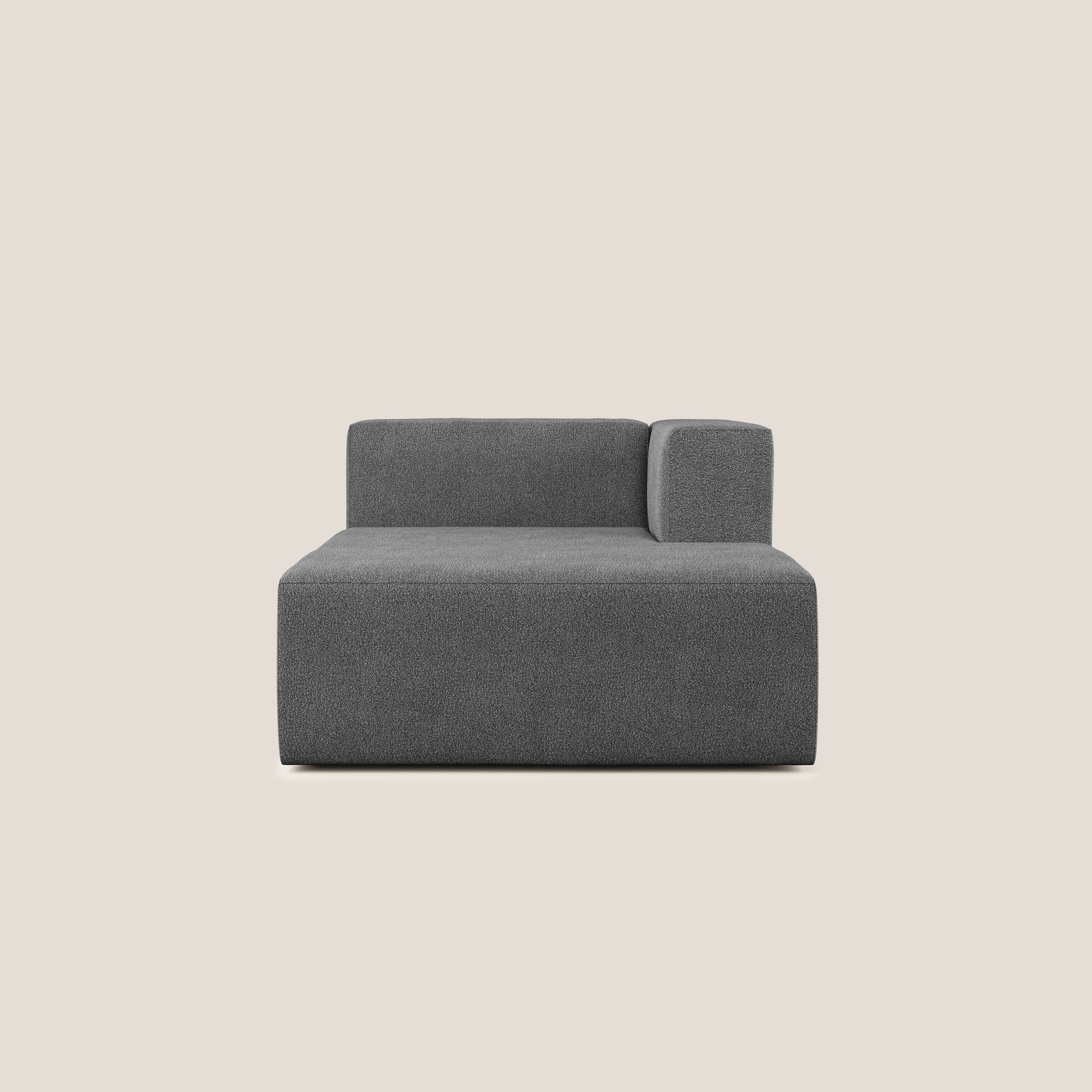 Nettuno modulo chaise longue in morbido tessuto bouclè T07 antracite - divani.store