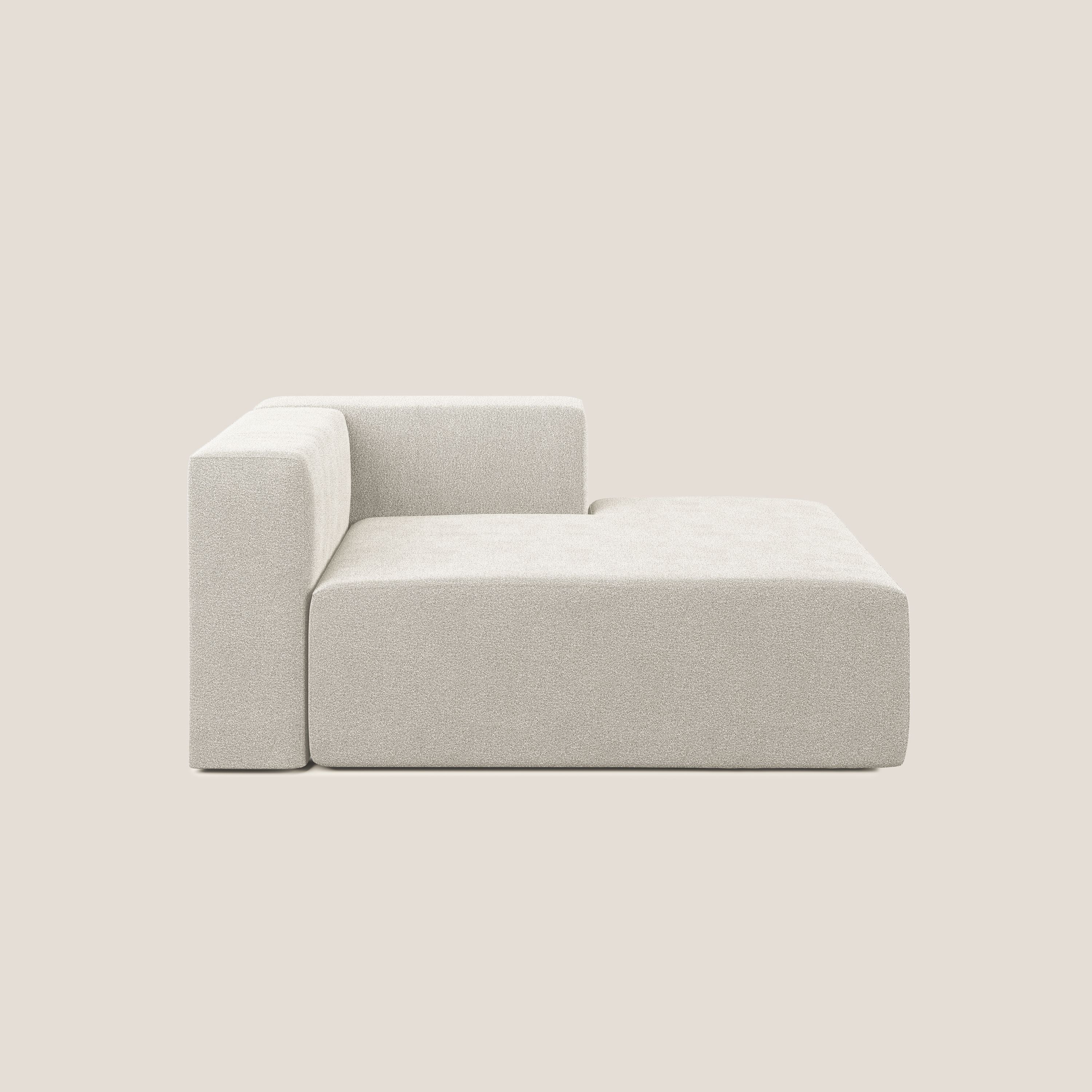 Nettuno modulo chaise longue in morbido tessuto bouclè T07 bianco - divani.store