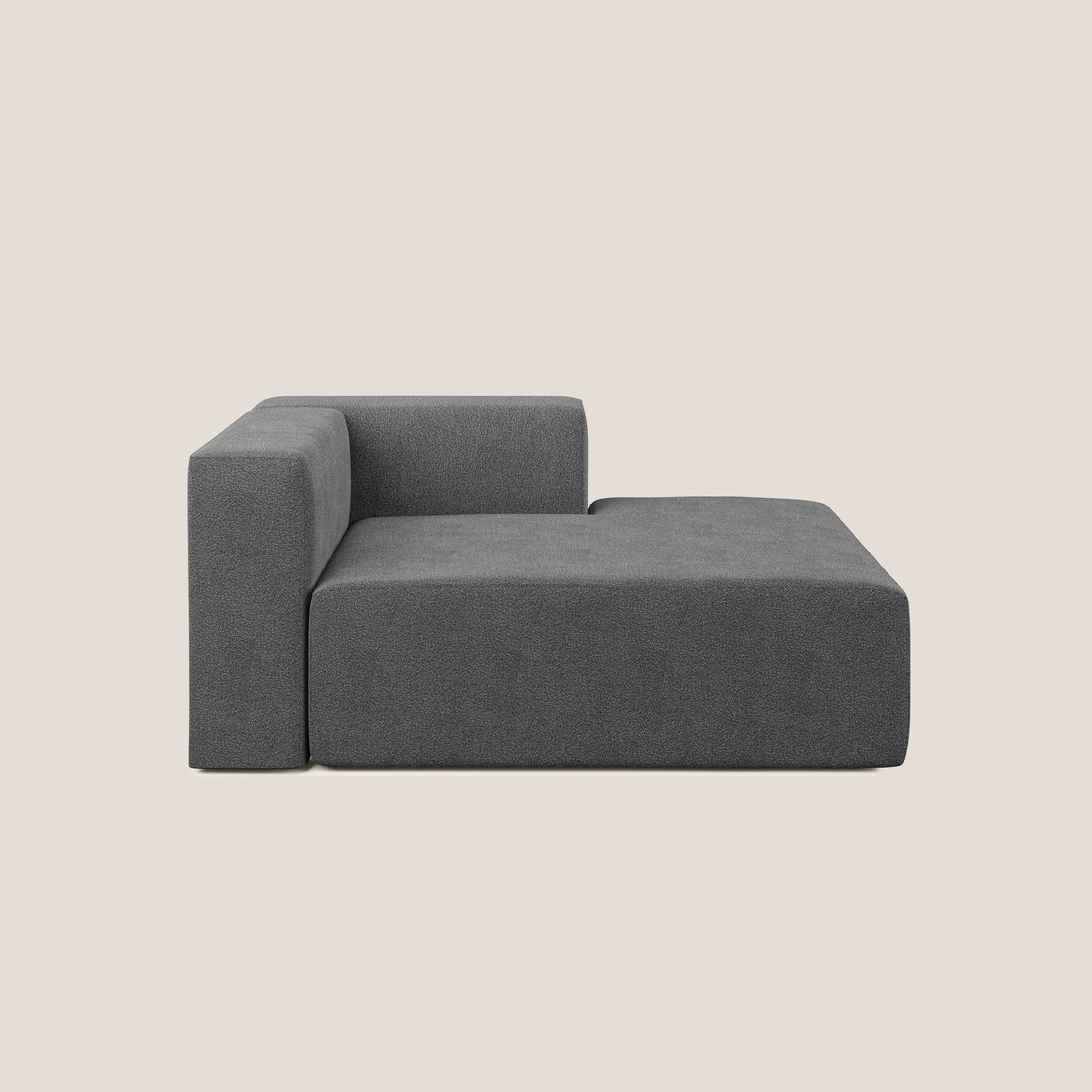Nettuno modulo chaise longue in morbido tessuto bouclè T07 antracite - divani.store