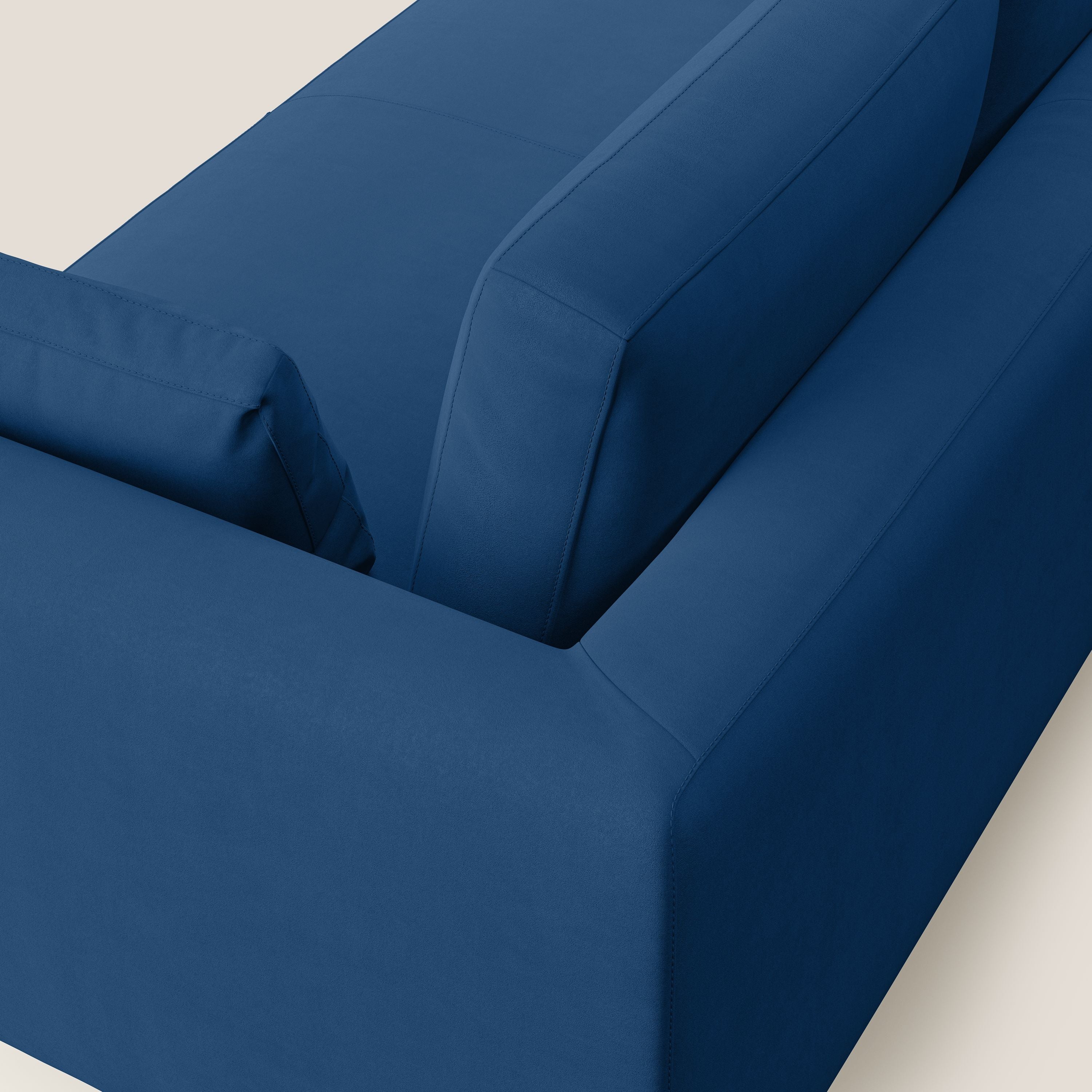 Plano divano moderno in microfibra tecnica smacchiabile T11 blu - divani.store