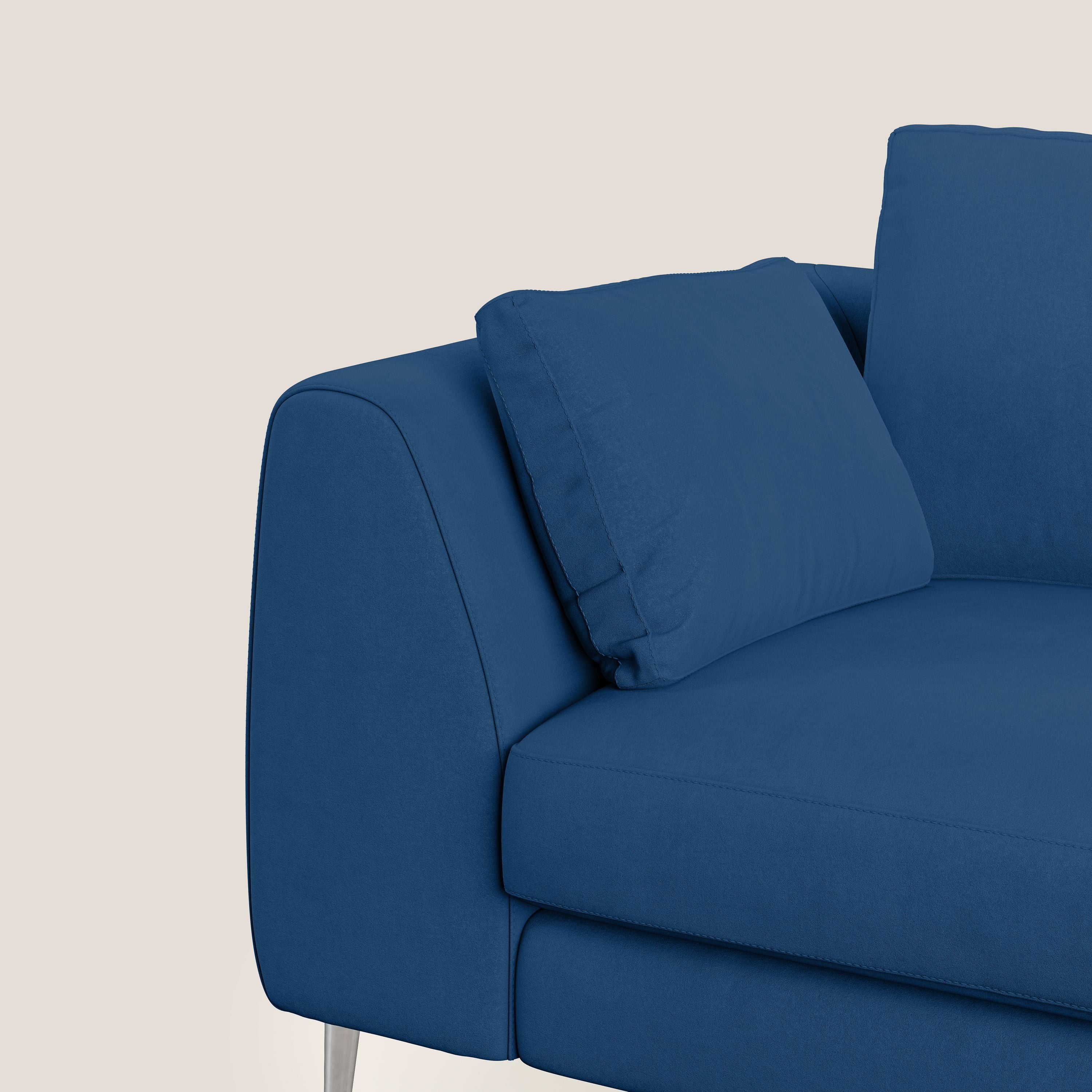 Plano divano moderno in microfibra tecnica smacchiabile T11 blu - divani.store