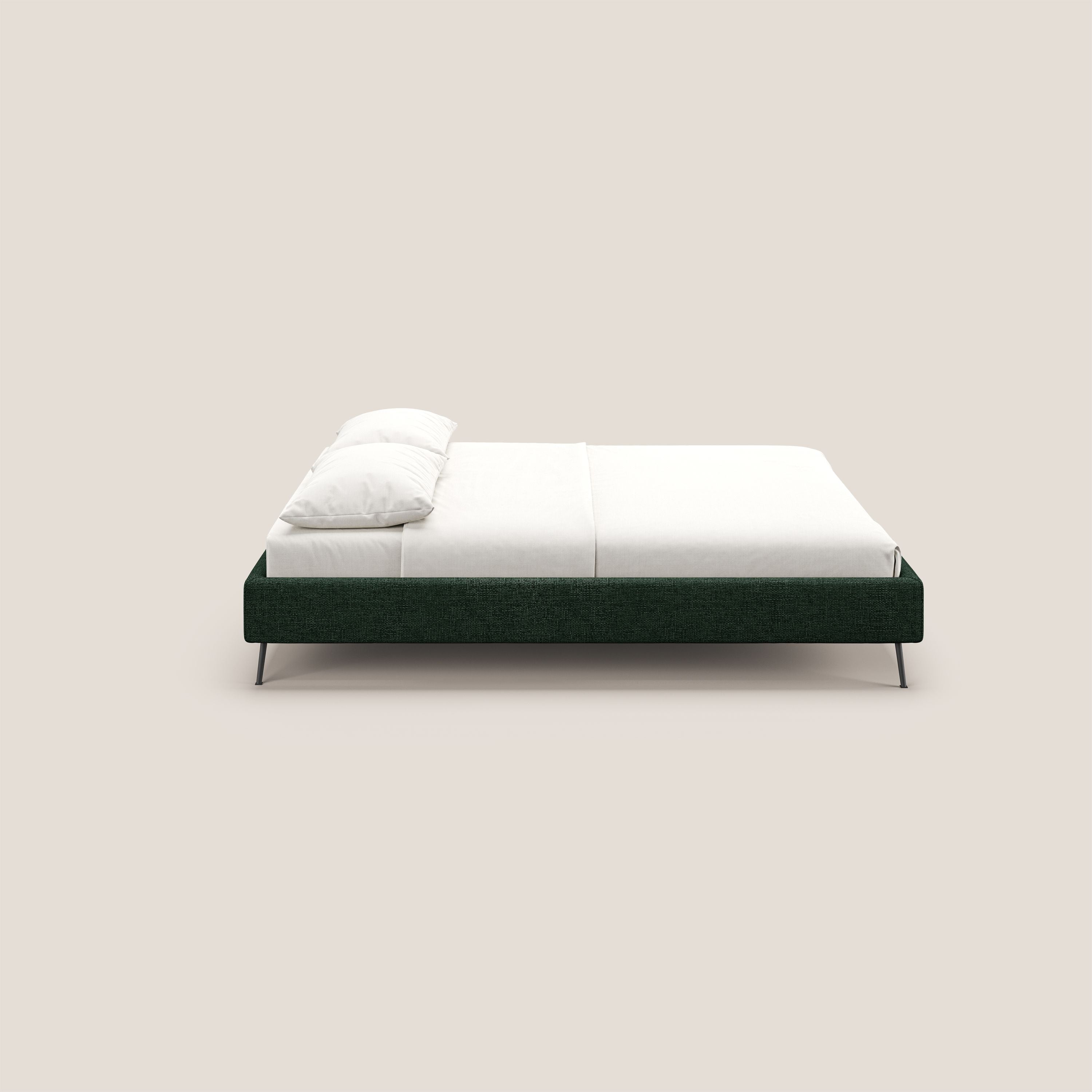 Steve sommier giroletto piedi alti in tessuto impermeabile T10 verde - divani.store