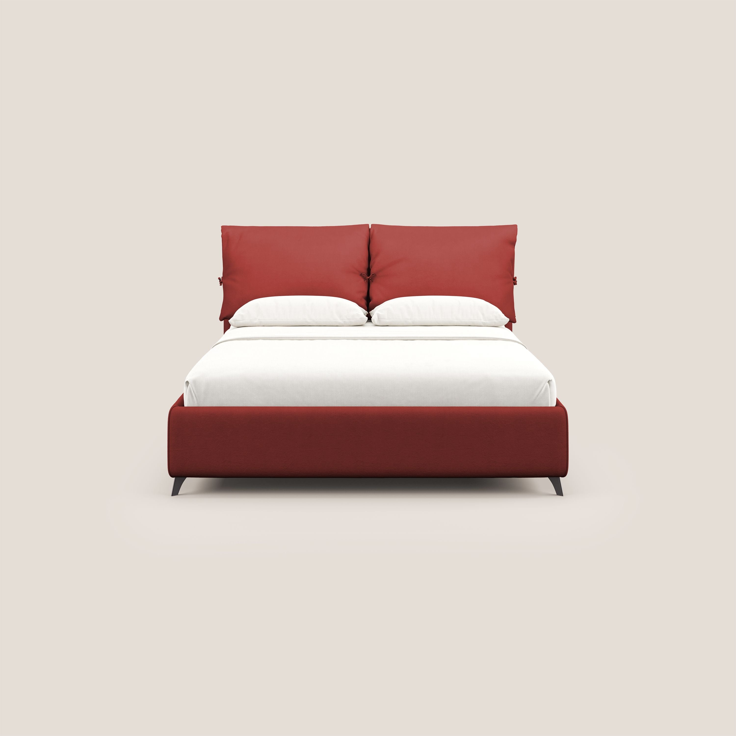 Susan letto imbottito contenitore completamente sfoderabile in microfibra smacchiabile T11 rosso - divani.store