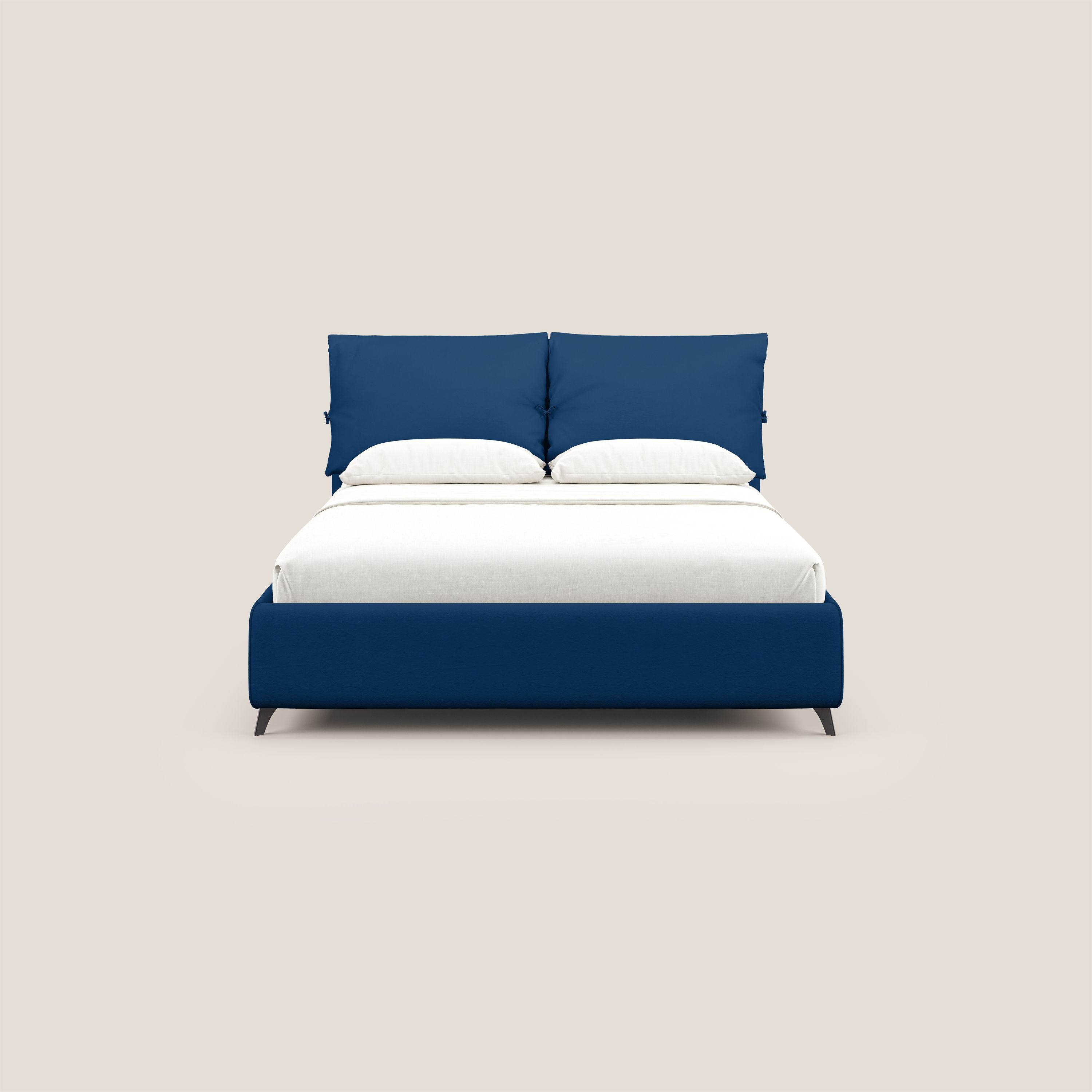 Susan letto imbottito contenitore completamente sfoderabile in microfibra smacchiabile T11 blu - divani.store
