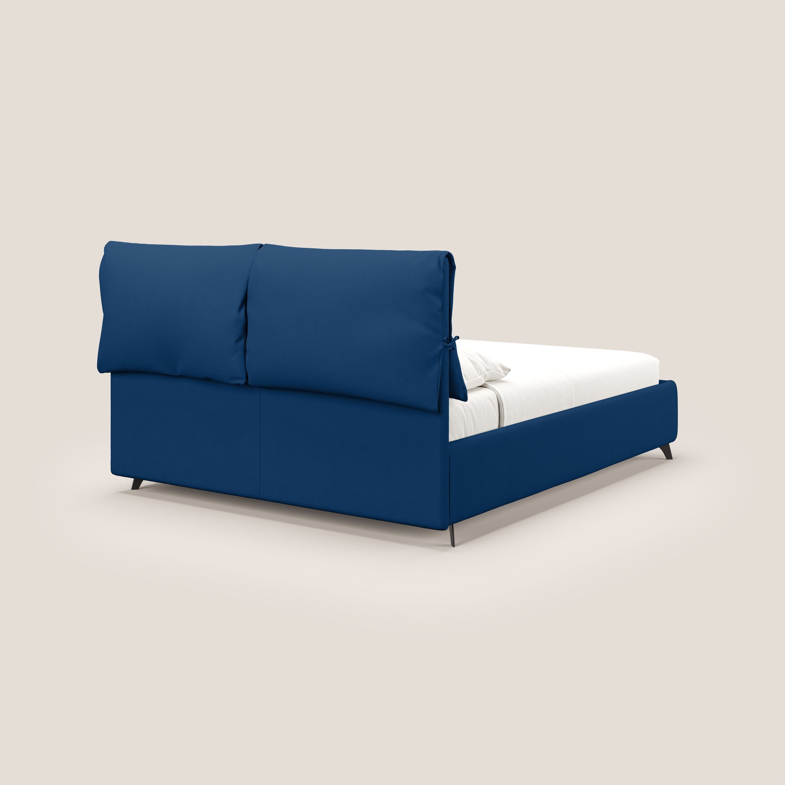 Susan letto imbottito contenitore completamente sfoderabile in microfibra smacchiabile T11 blu - divani.store