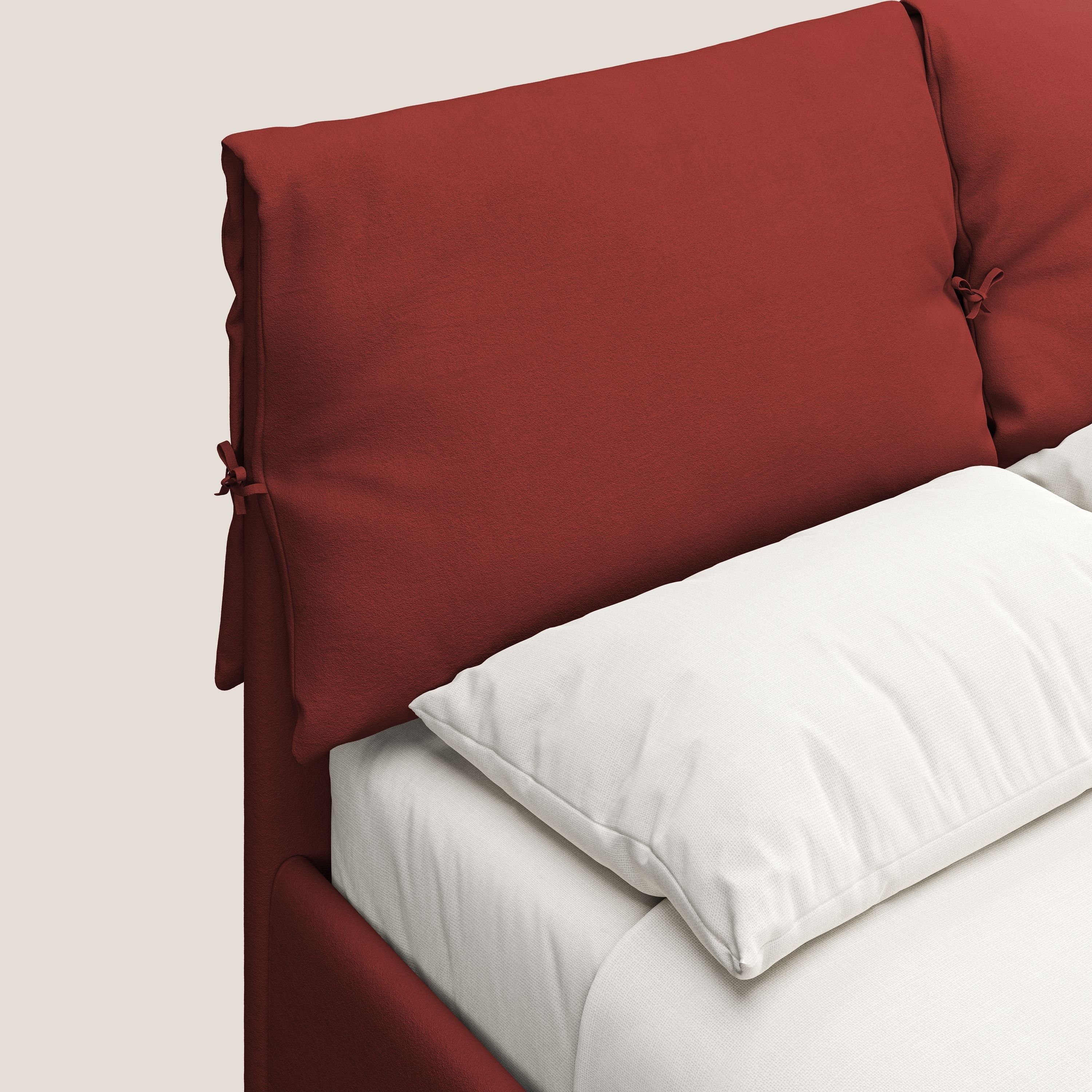 Susan letto imbottito contenitore completamente sfoderabile in microfibra smacchiabile T11 rosso - divani.store