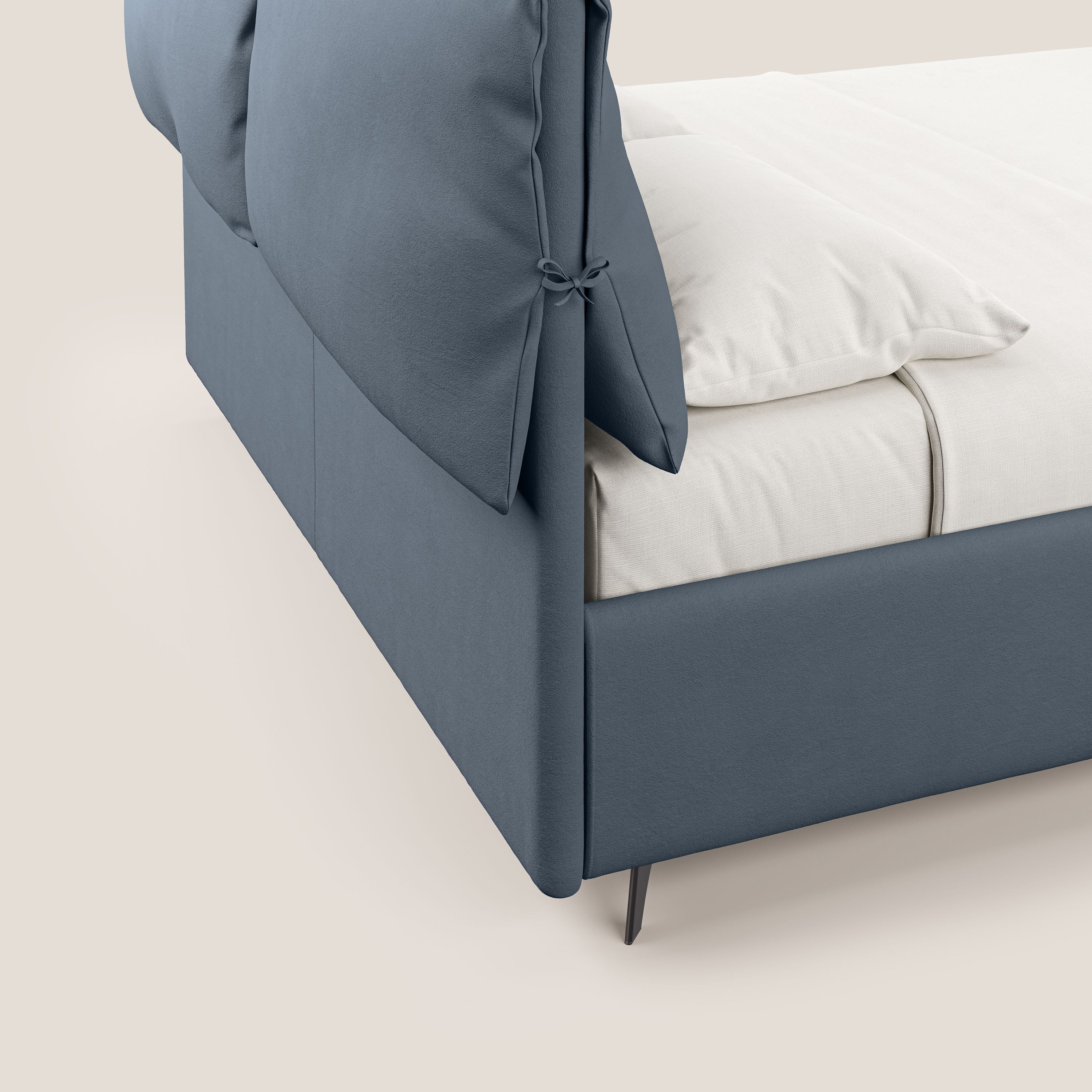 Susan letto imbottito contenitore completamente sfoderabile in microfibra smacchiabile T11 carta da zucchero - divani.store