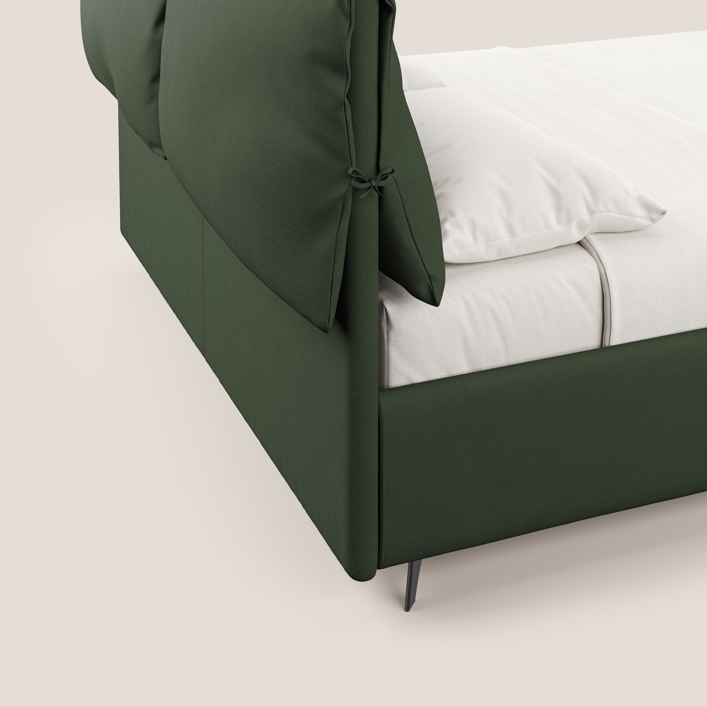 Susan letto imbottito contenitore completamente sfoderabile in microfibra smacchiabile T11 verde - divani.store