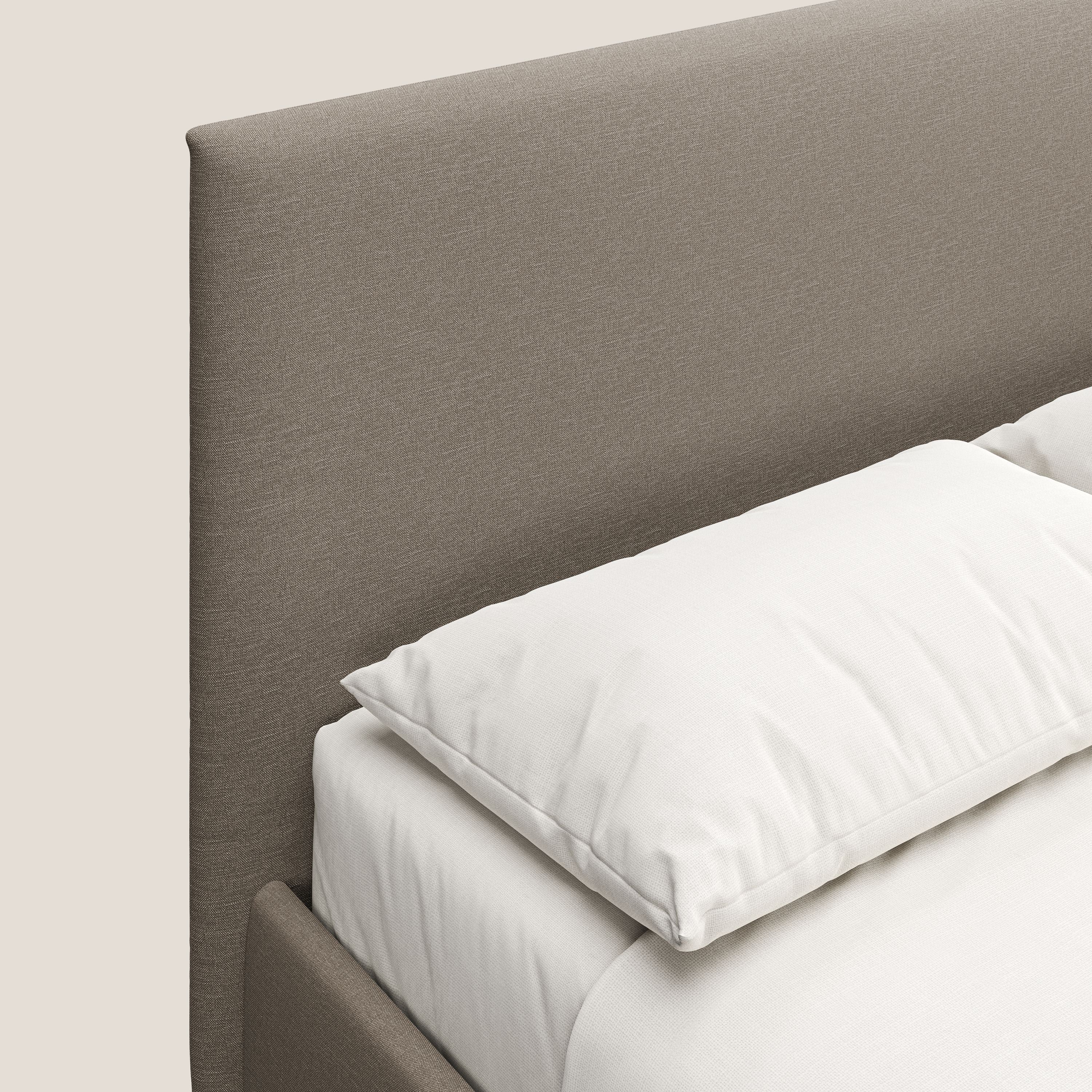 Teresa letto contenitore e sfoderabile in tessuto misto cotone impermeabile T13 beige - divani.store