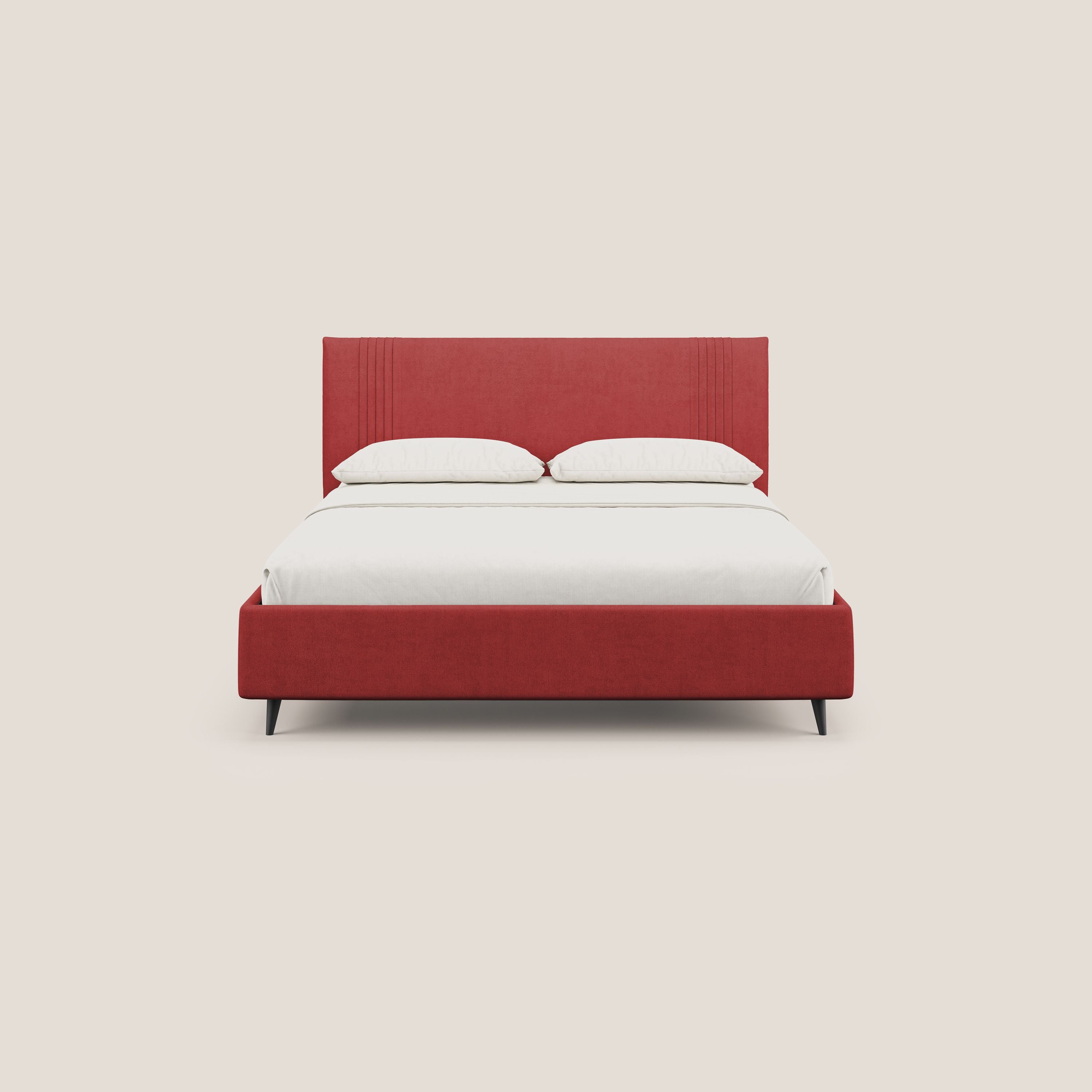 Yvonne letto contenitore in morbido tessuto impermeabile T02 rosso - divani.store