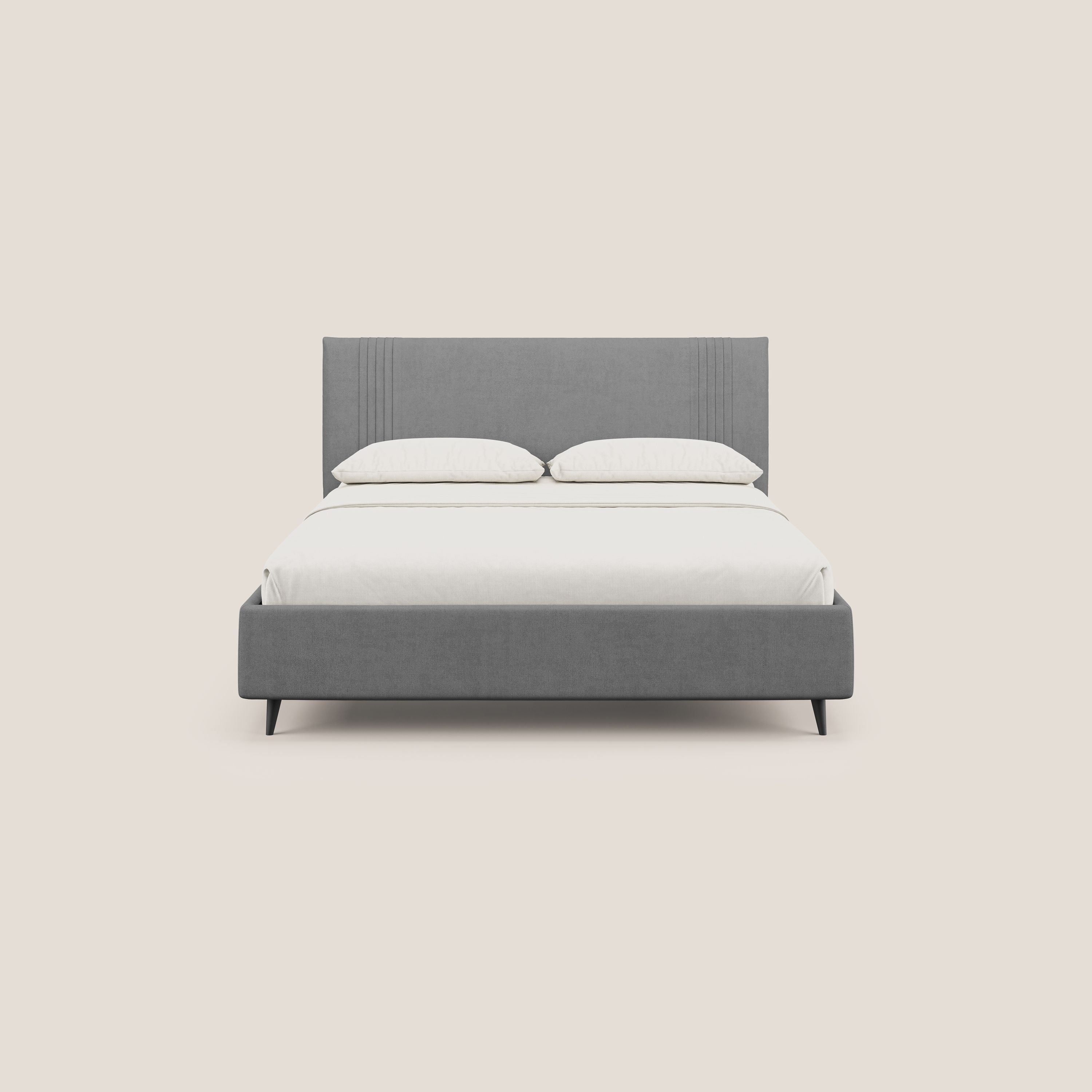 Yvonne letto contenitore in morbido tessuto impermeabile T02 grigio - divani.store