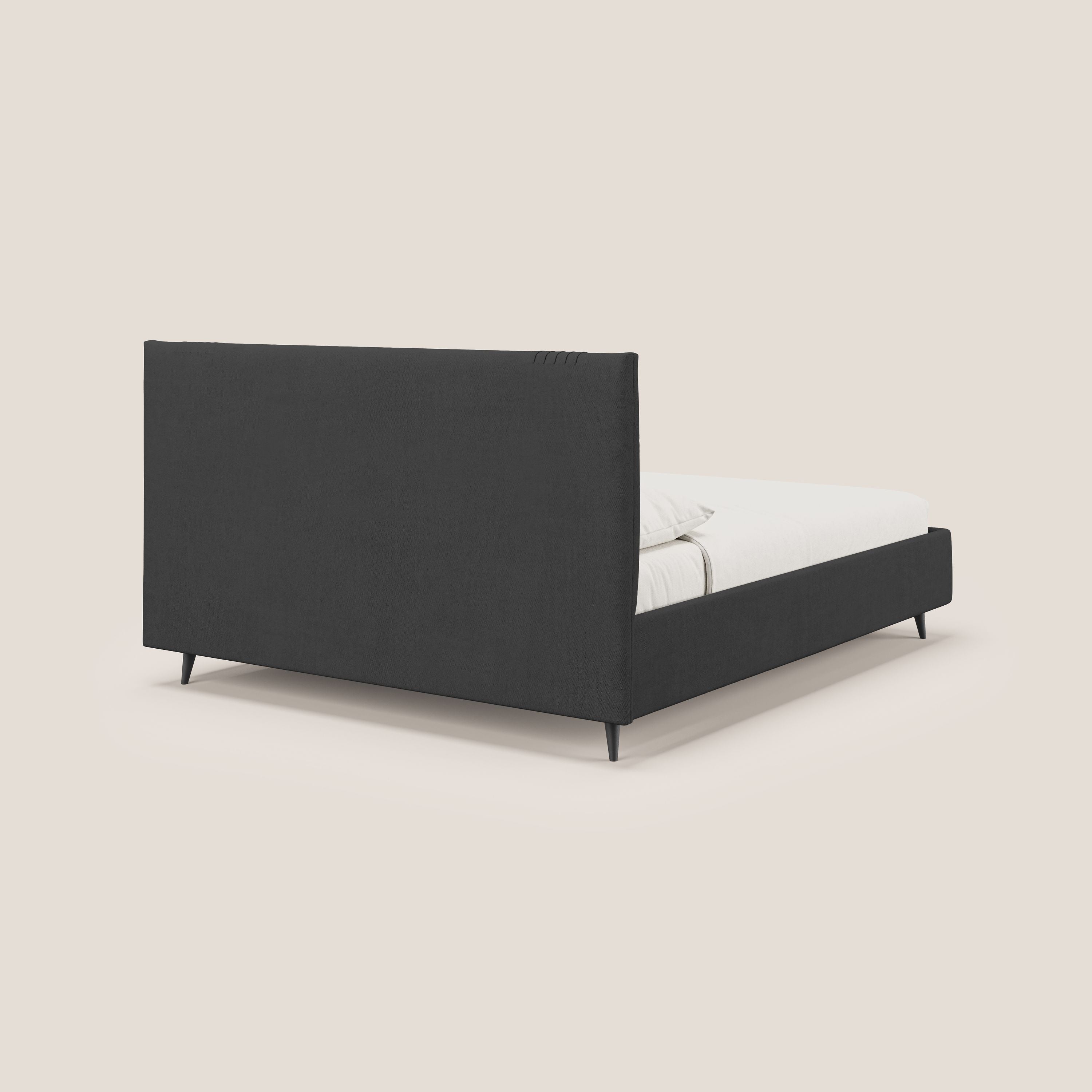 Yvonne letto contenitore in morbido tessuto impermeabile T02 nero - divani.store