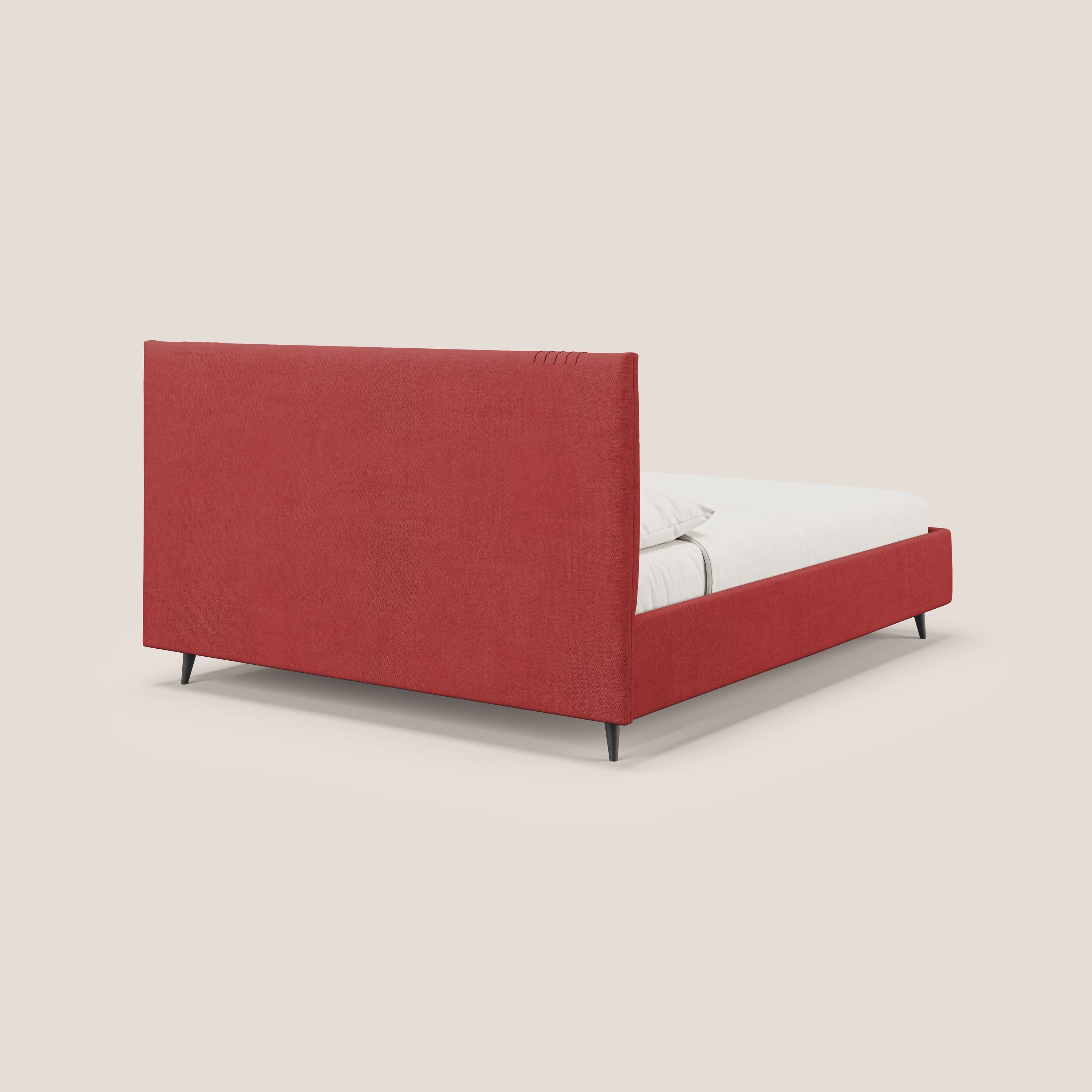 Yvonne letto contenitore in morbido tessuto impermeabile T02 rosso - divani.store