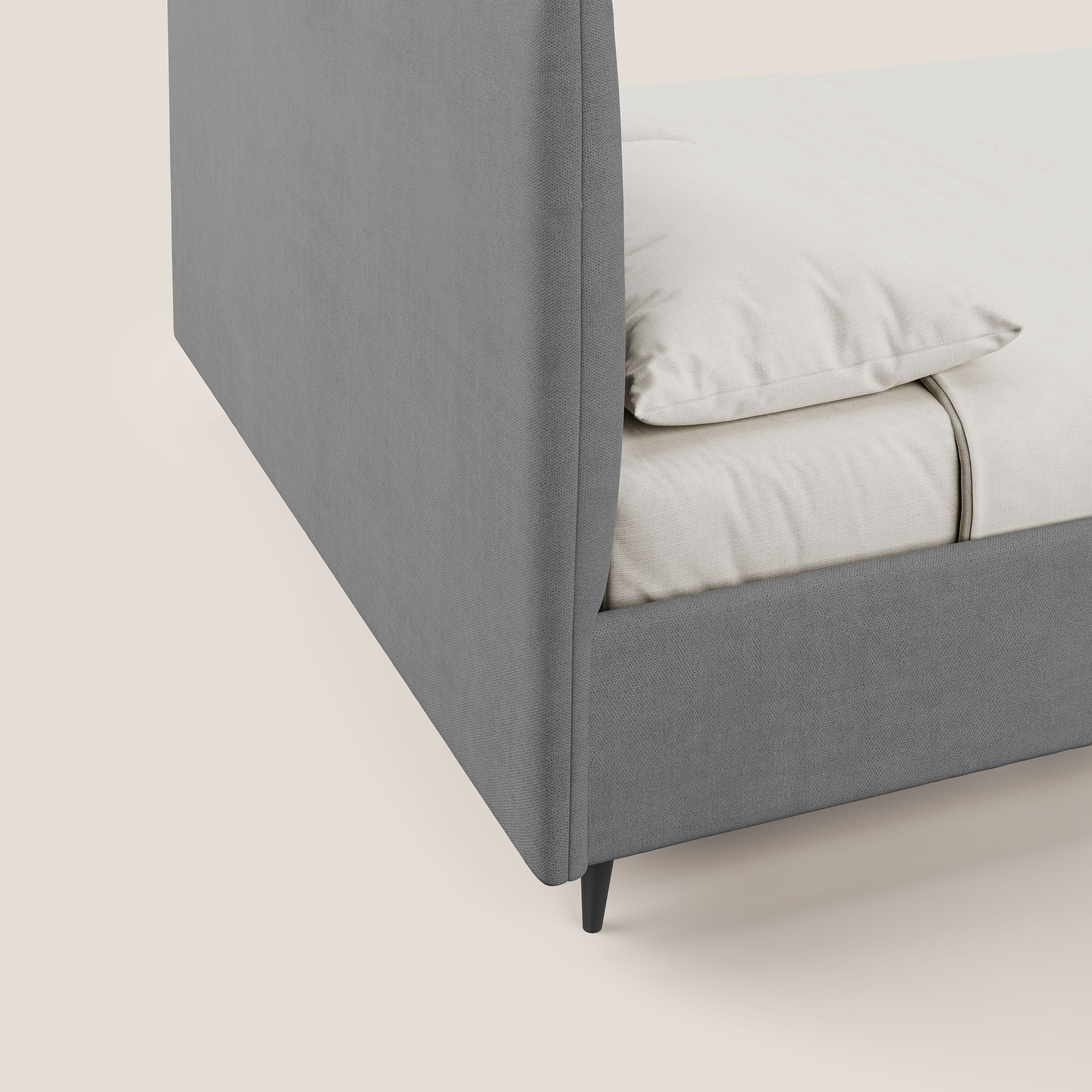 Yvonne letto contenitore in morbido tessuto impermeabile T02 grigio - divani.store