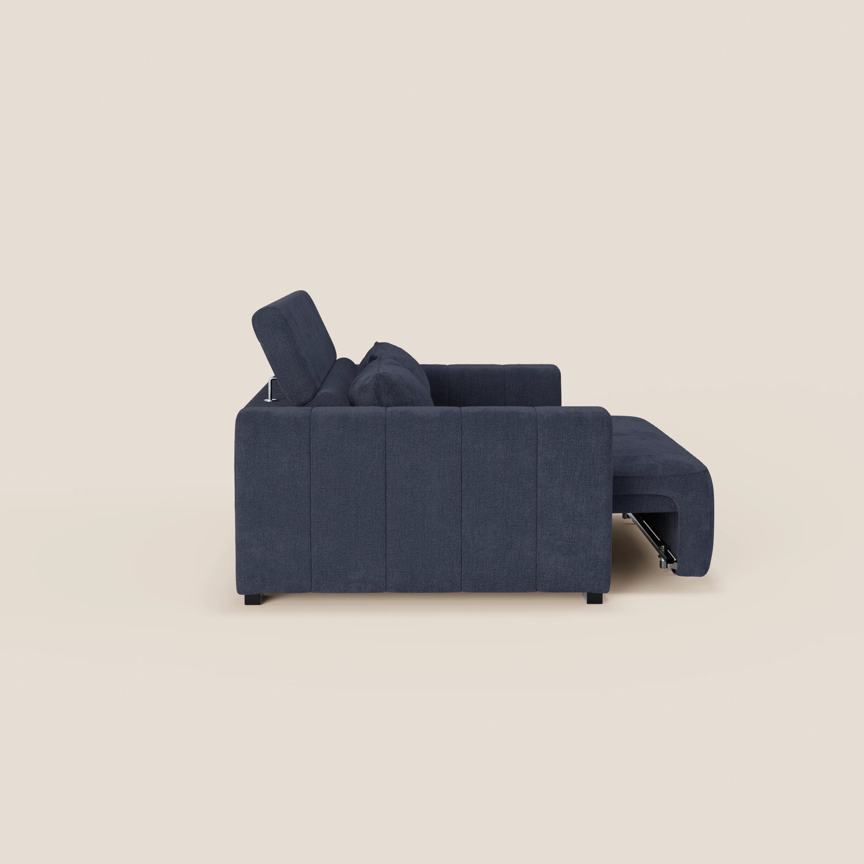 Doric divano 3 posti con sedute allungabili tramite relax elettrico - poggiatesta reclinabile in tessuto smacchiabile T23 - divani.store