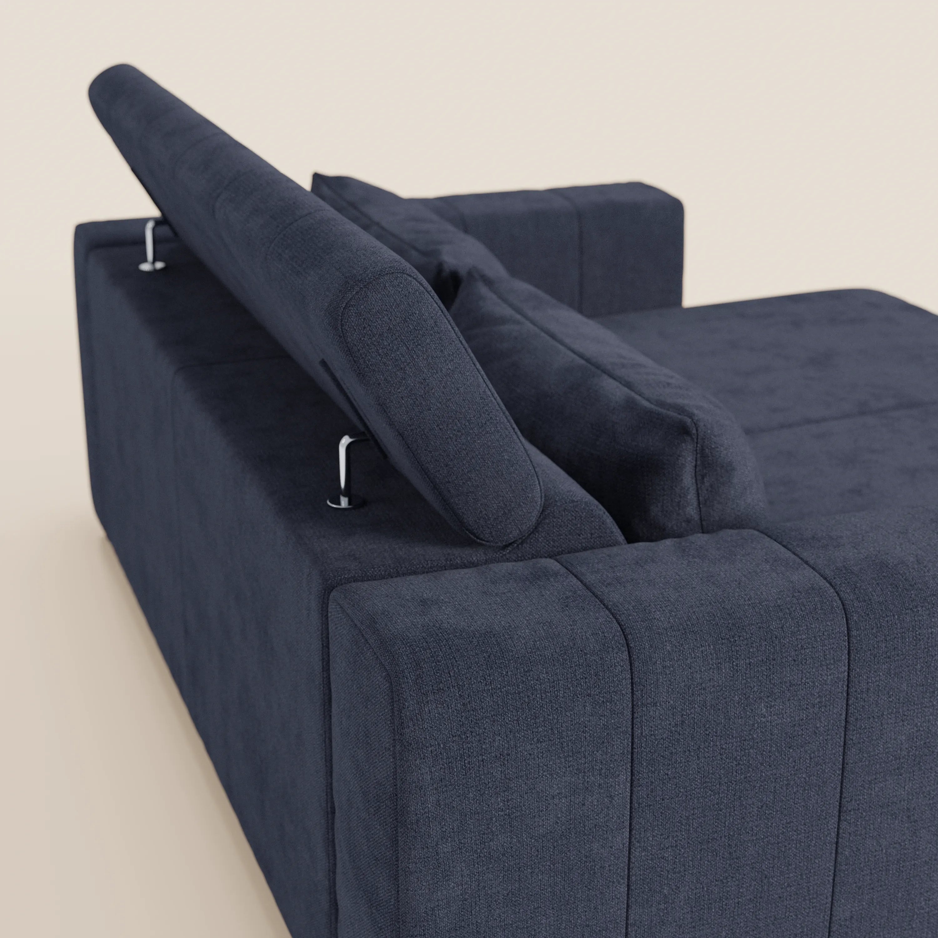 Doric divano 3 posti con sedute allungabili tramite relax elettrico - poggiatesta reclinabile in tessuto smacchiabile T23 - divani.store