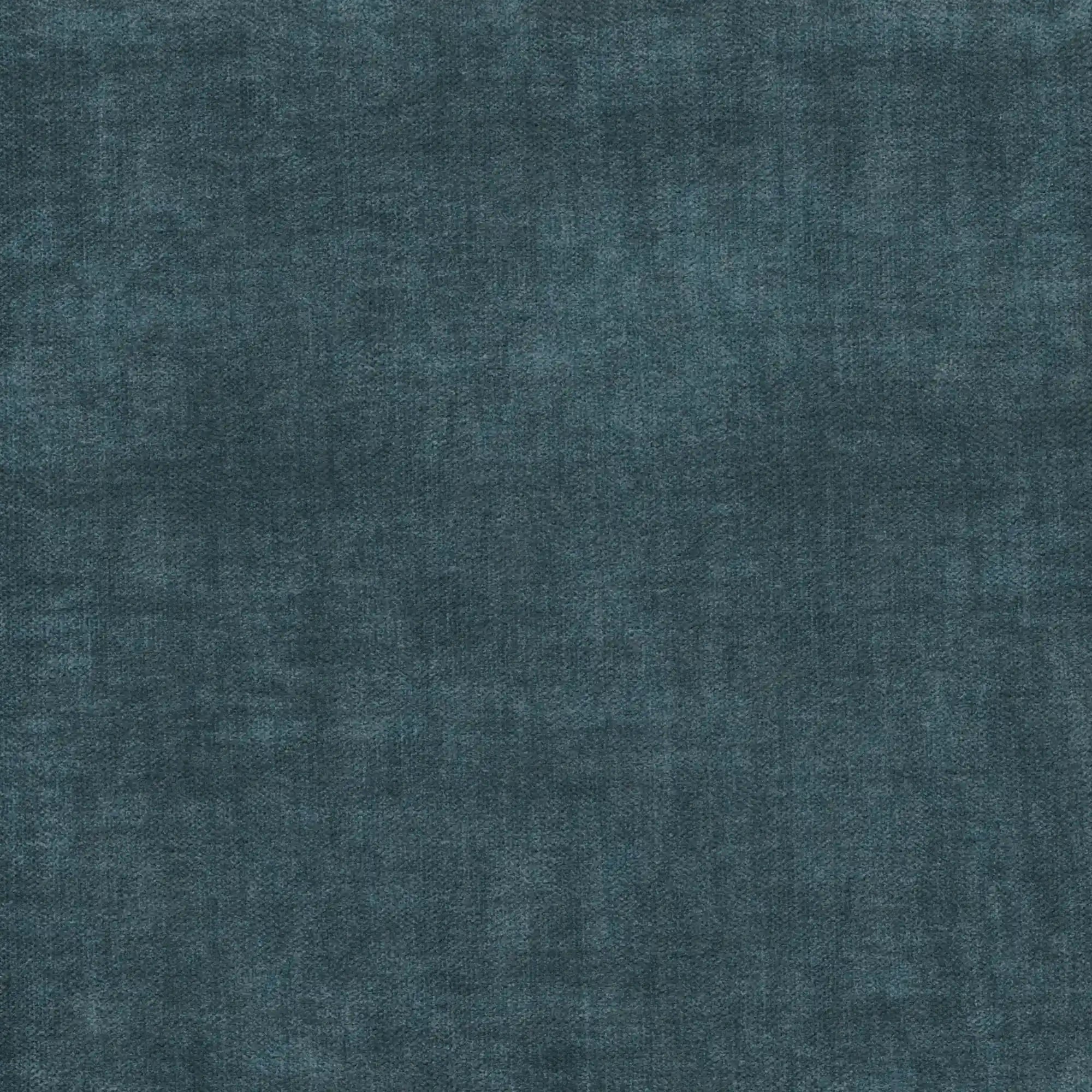 Un primo piano del divano letto a 3 posti Lodovico di Divani.Store mette in risalto il suo tessuto certificato Oeko-Tex e resistente alle macchie, in una tonalità tenue di verde acqua, caratterizzato da un effetto screziato e leggermente consumato e da sottili variazioni di tonalità, che gli conferiscono una trama discreta senza motivi visibili.
