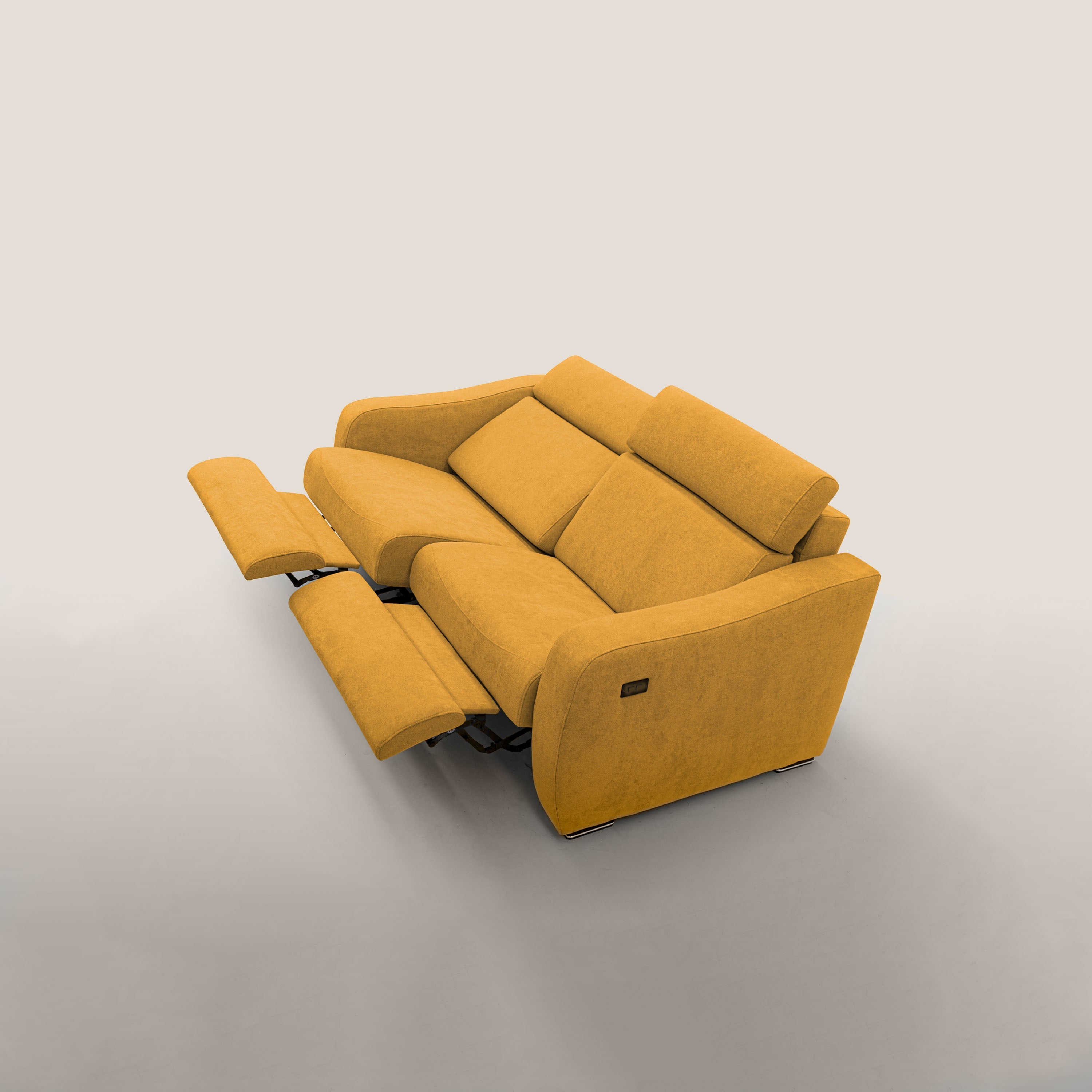Gummy Divano con meccanismo relax elettrico giallo - divani.store