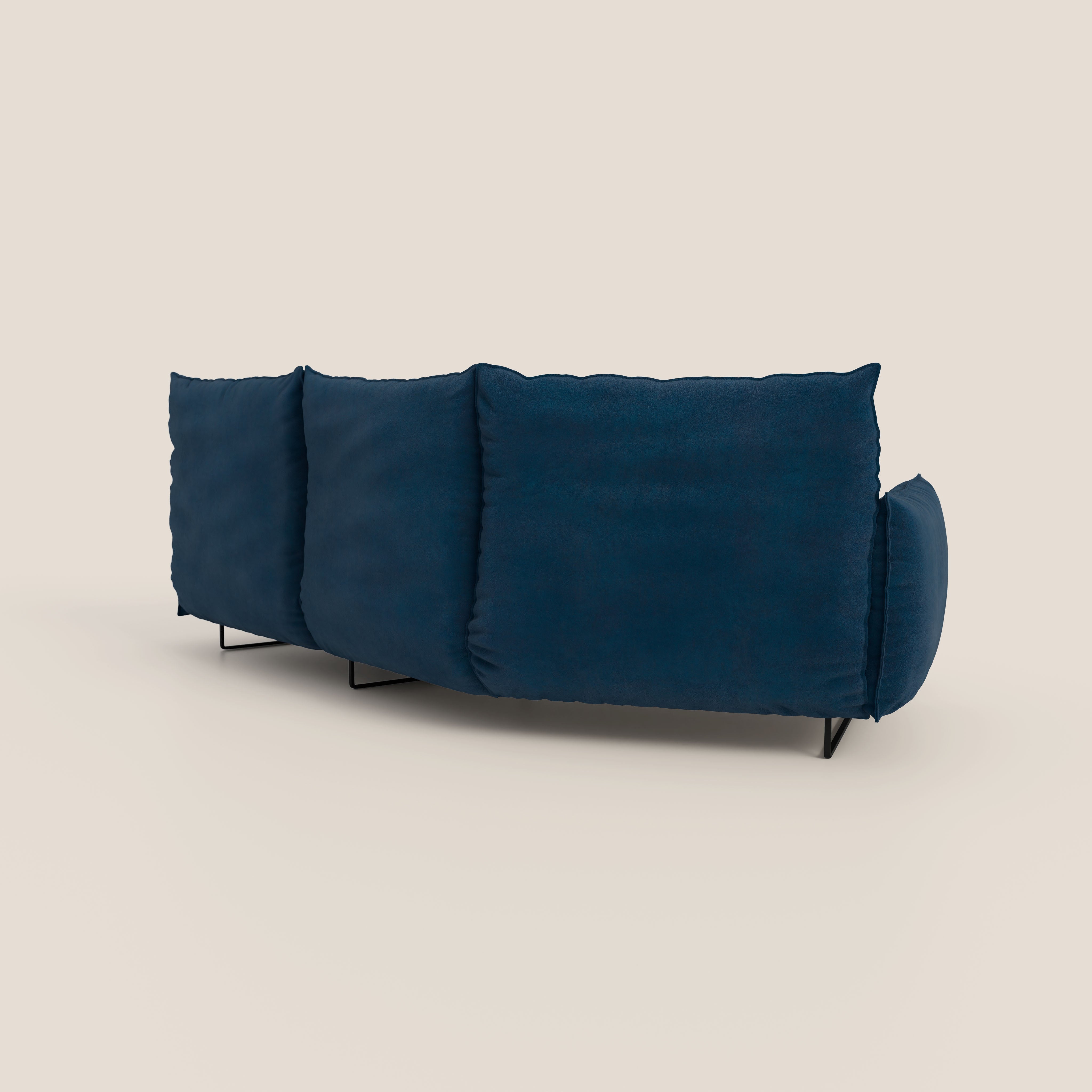 Monamour divano moderno angolare con opzione relax elettrico in microfibra smacchiabile impermeabile T11 blu - divani.store