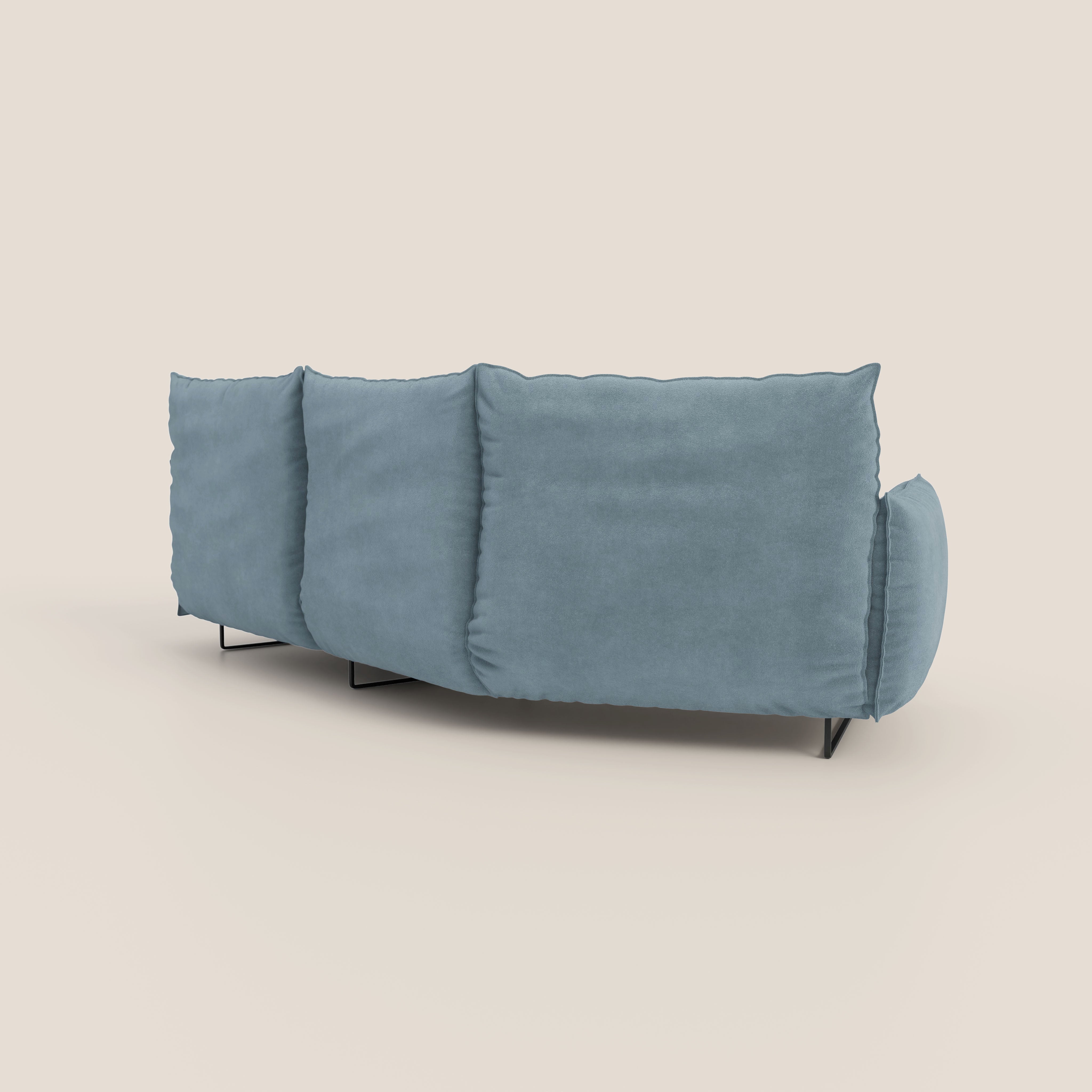 Monamour divano moderno angolare con opzione relax elettrico in microfibra smacchiabile impermeabile T11 carta da zucchero - divani.store