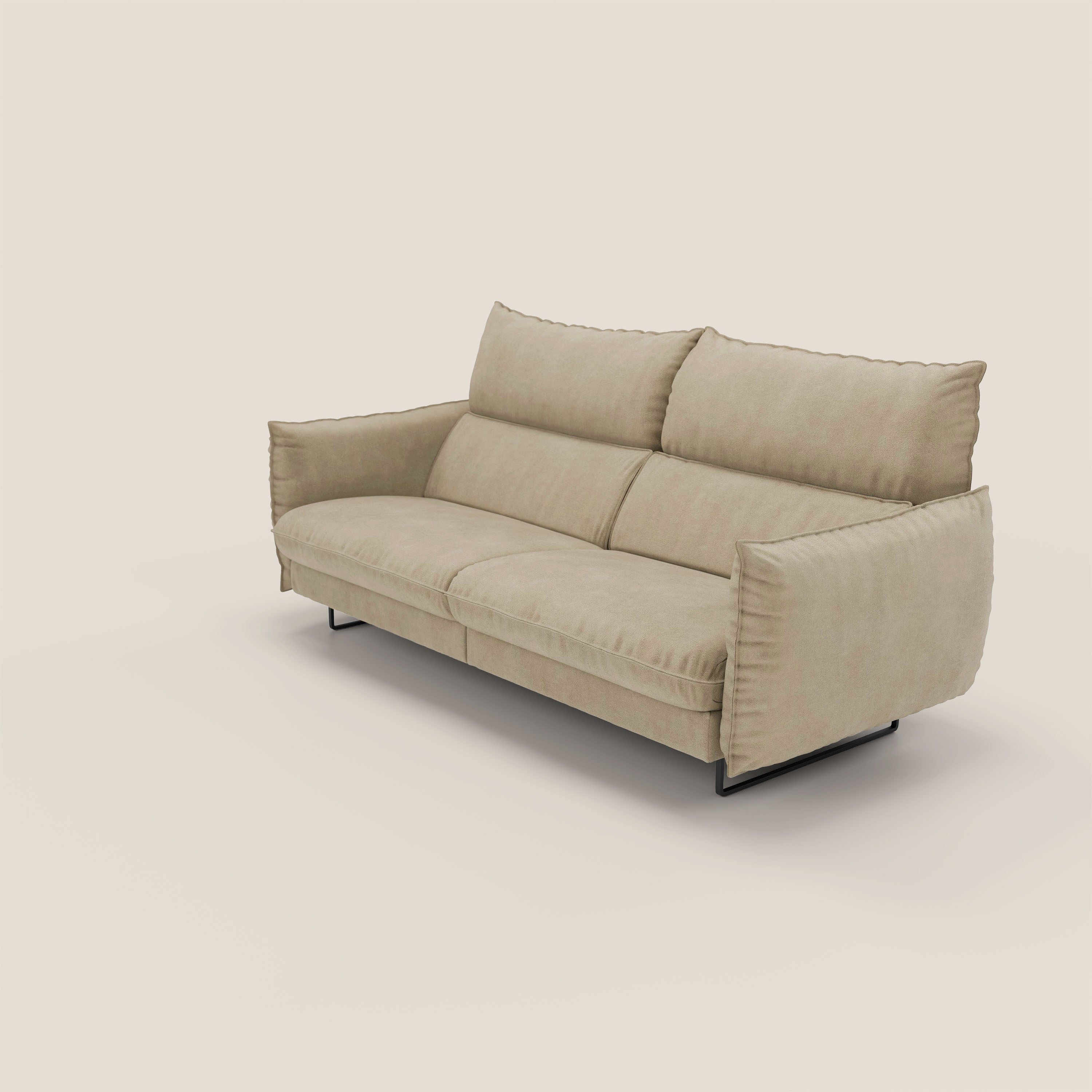 Monamour Divano dal design moderno con opzione relax elettrico in microfibra smacchiabile impermeabile T11 beige - divani.store