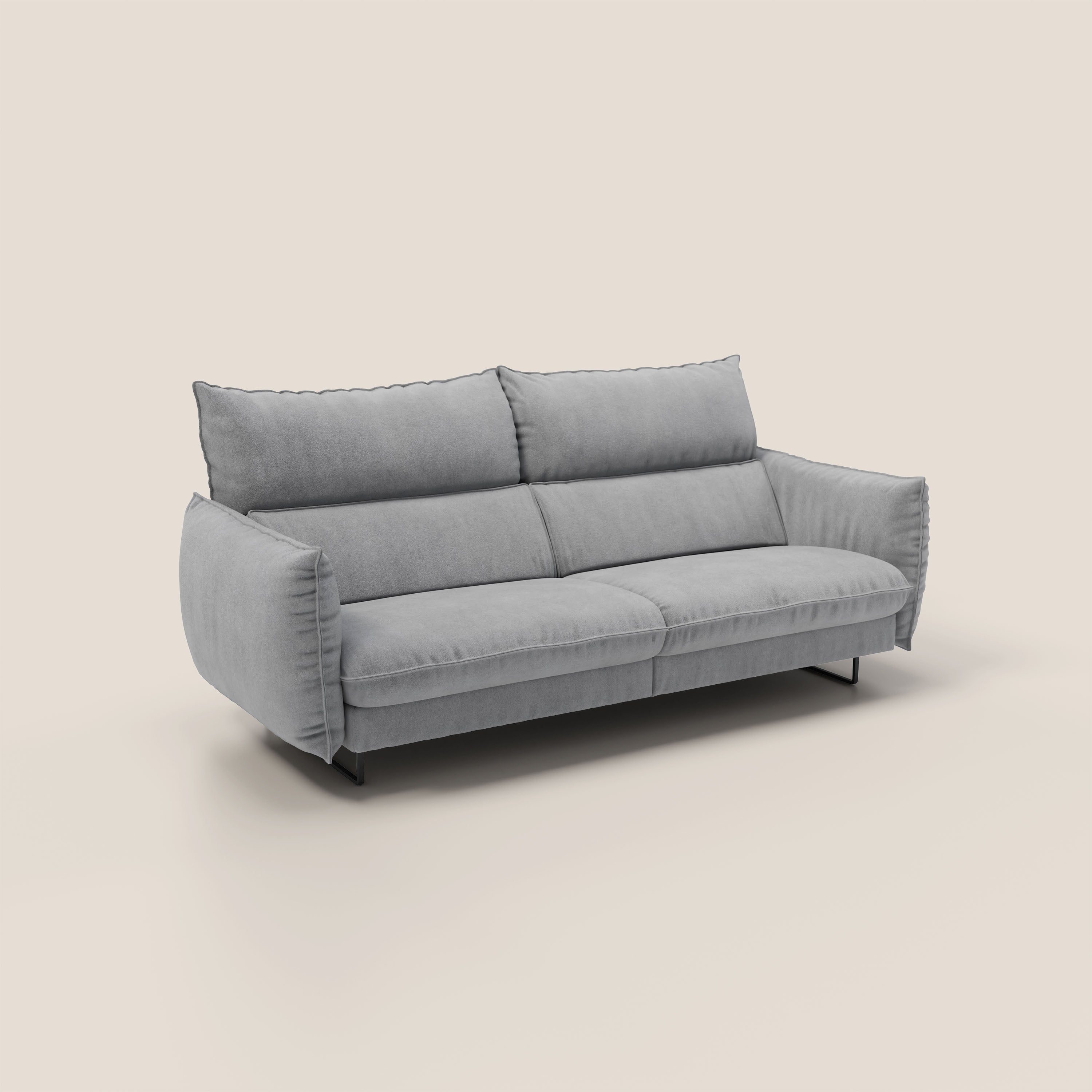 Monamour Divano dal design moderno con opzione relax elettrico in microfibra smacchiabile impermeabile T11 grigio - divani.store