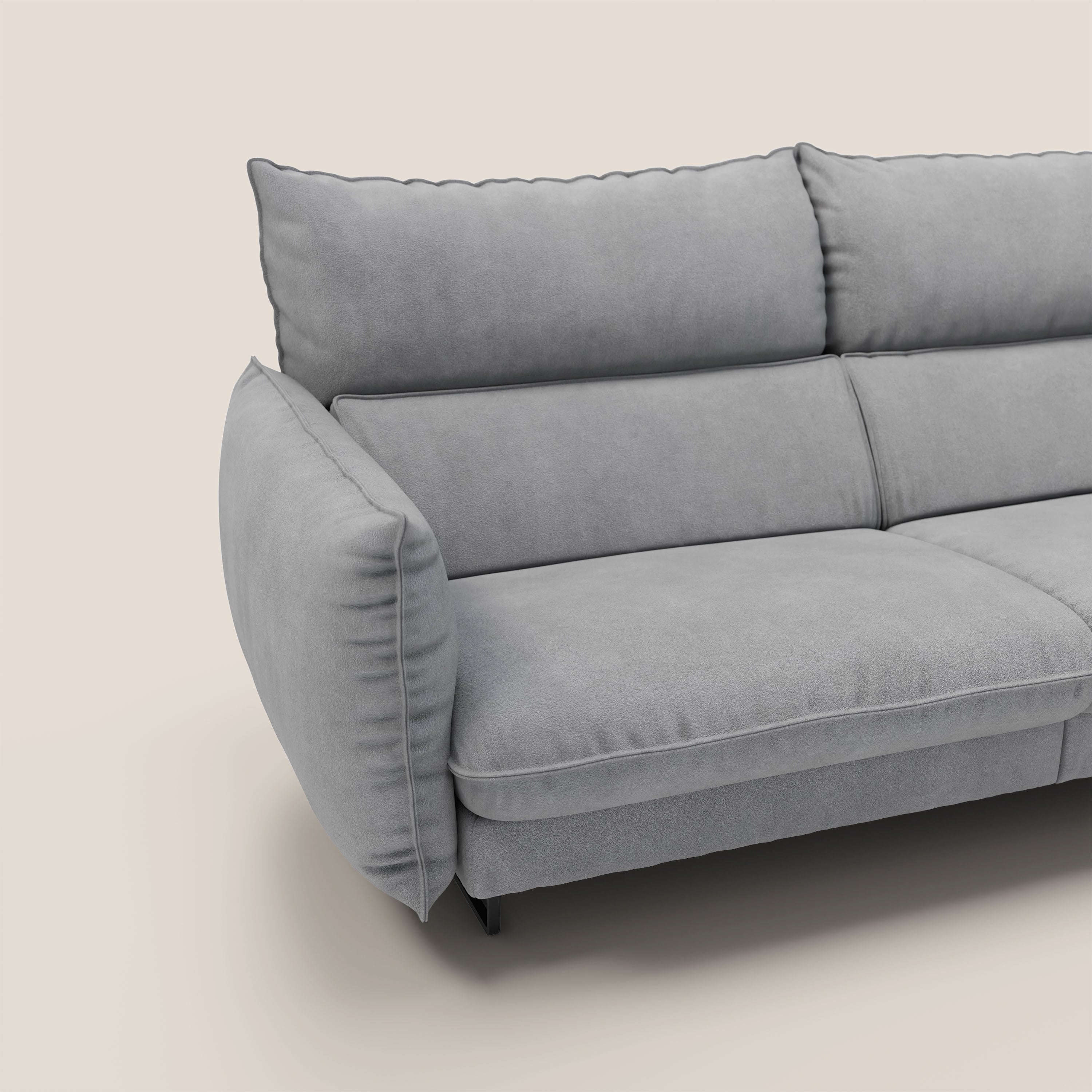 Monamour Divano dal design moderno con opzione relax elettrico in microfibra smacchiabile impermeabile T11 grigio - divani.store