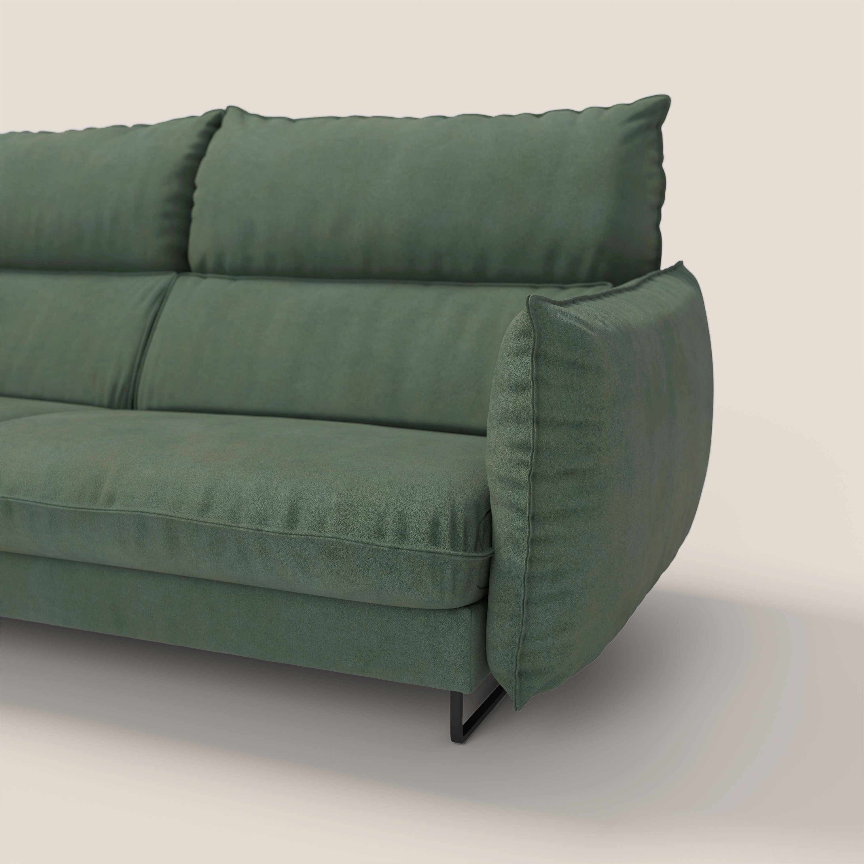 Monamour Divano dal design moderno con opzione relax elettrico in microfibra smacchiabile impermeabile T11 verde - divani.store