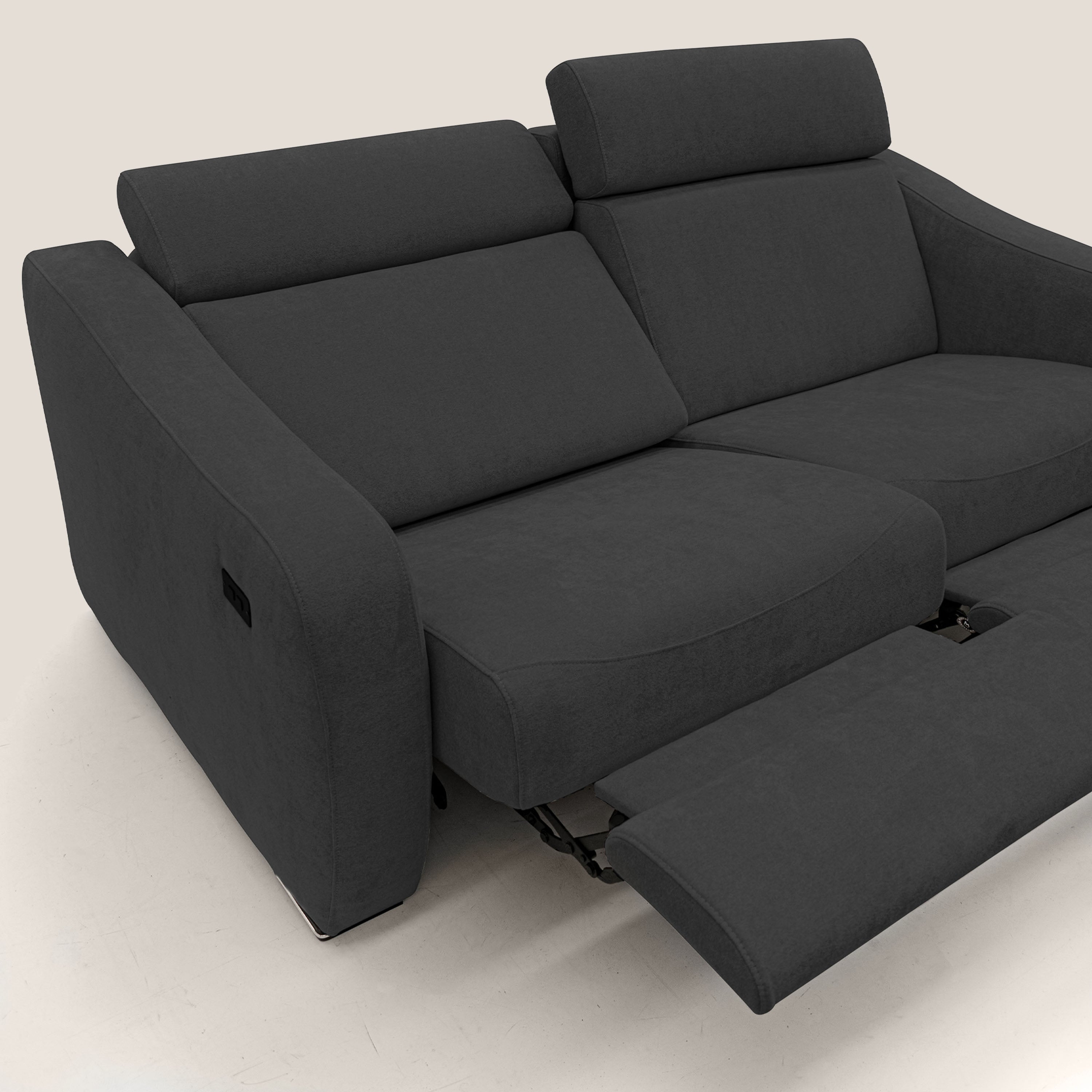 Gummy Divano con meccanismo relax elettrico nero - divani.store