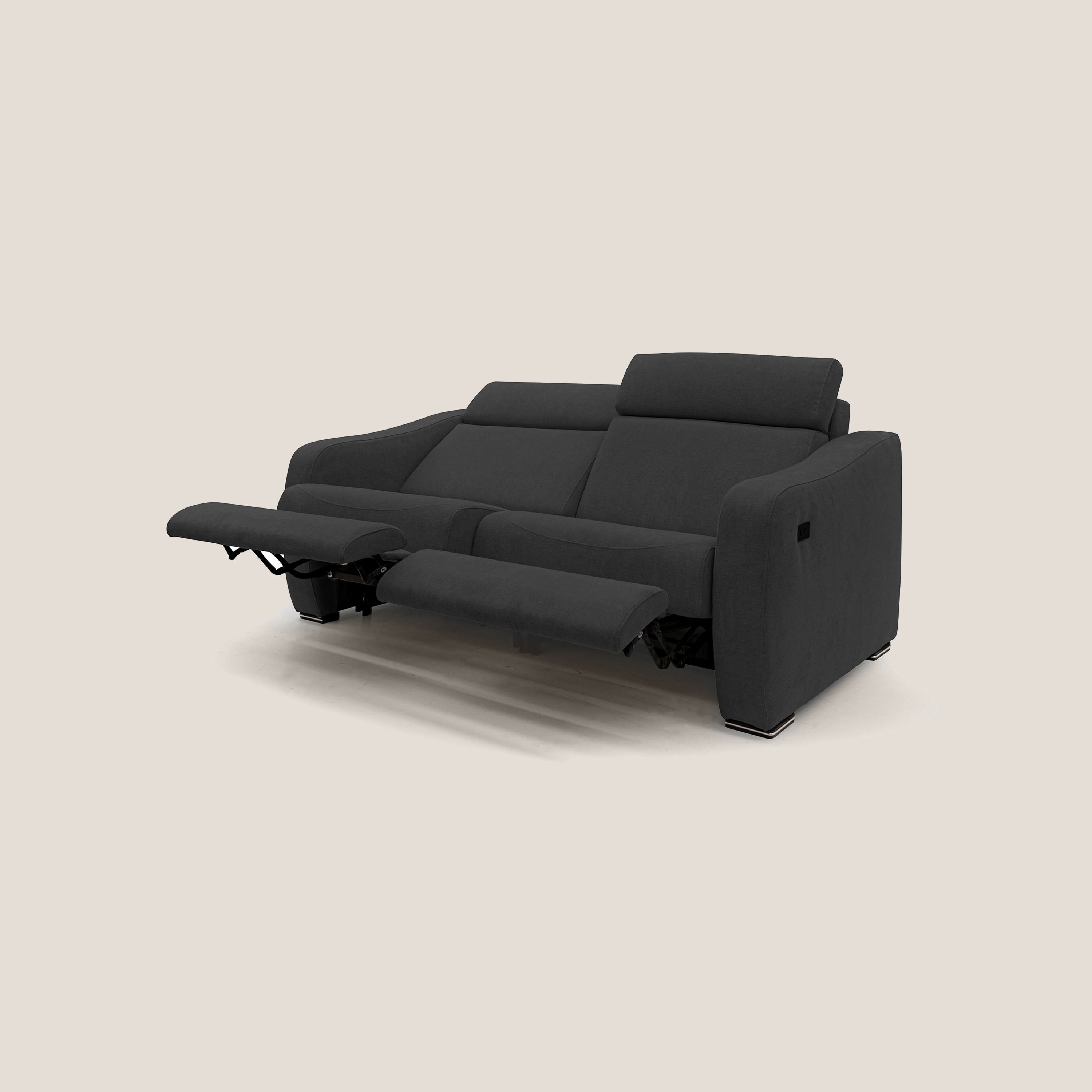 Gummy Divano con meccanismo relax elettrico nero - divani.store