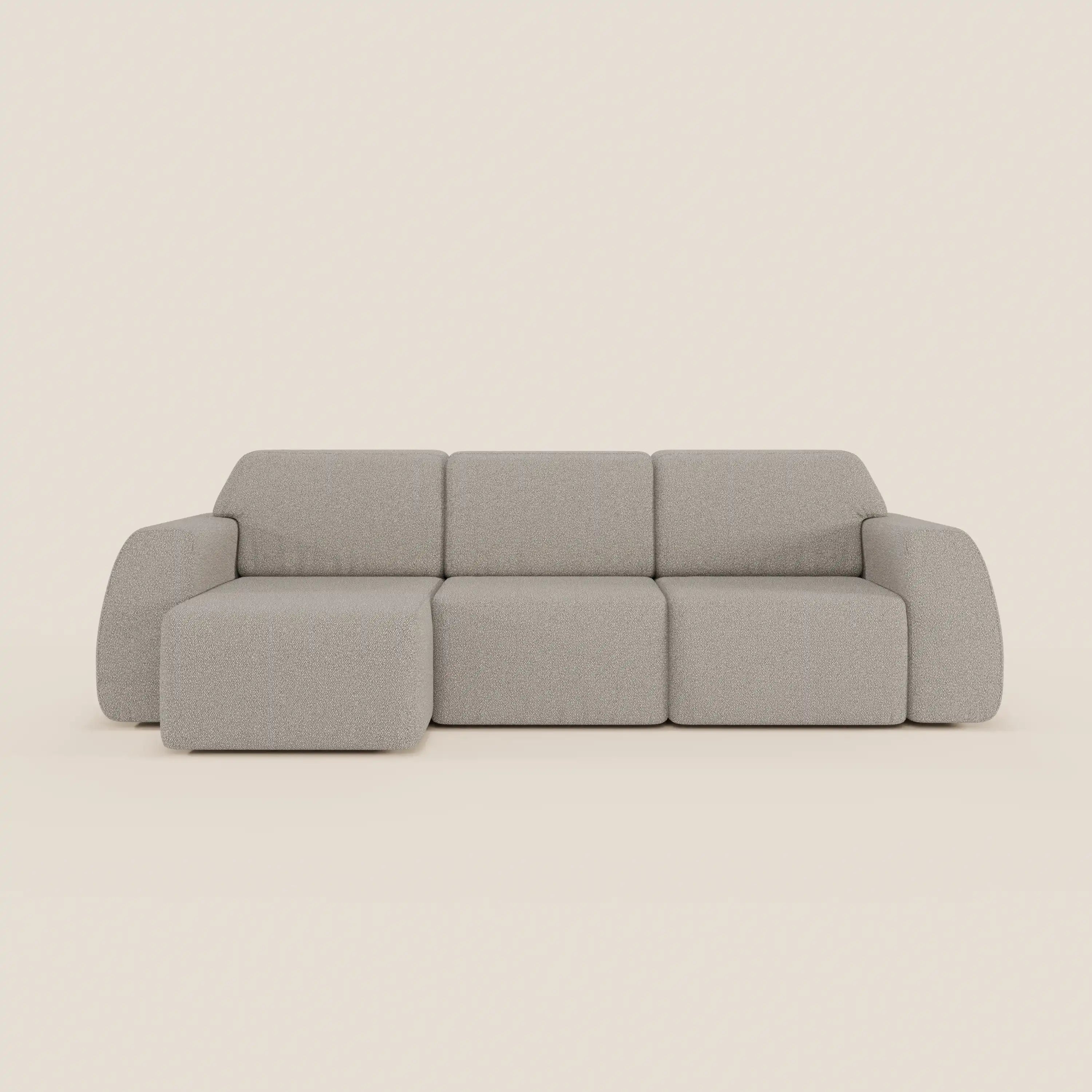 Orbit Divano angolare con penisola reversibile e tutte le sedute allungabili in tessuto smacchiabile effetto cotone T33 - divani.store