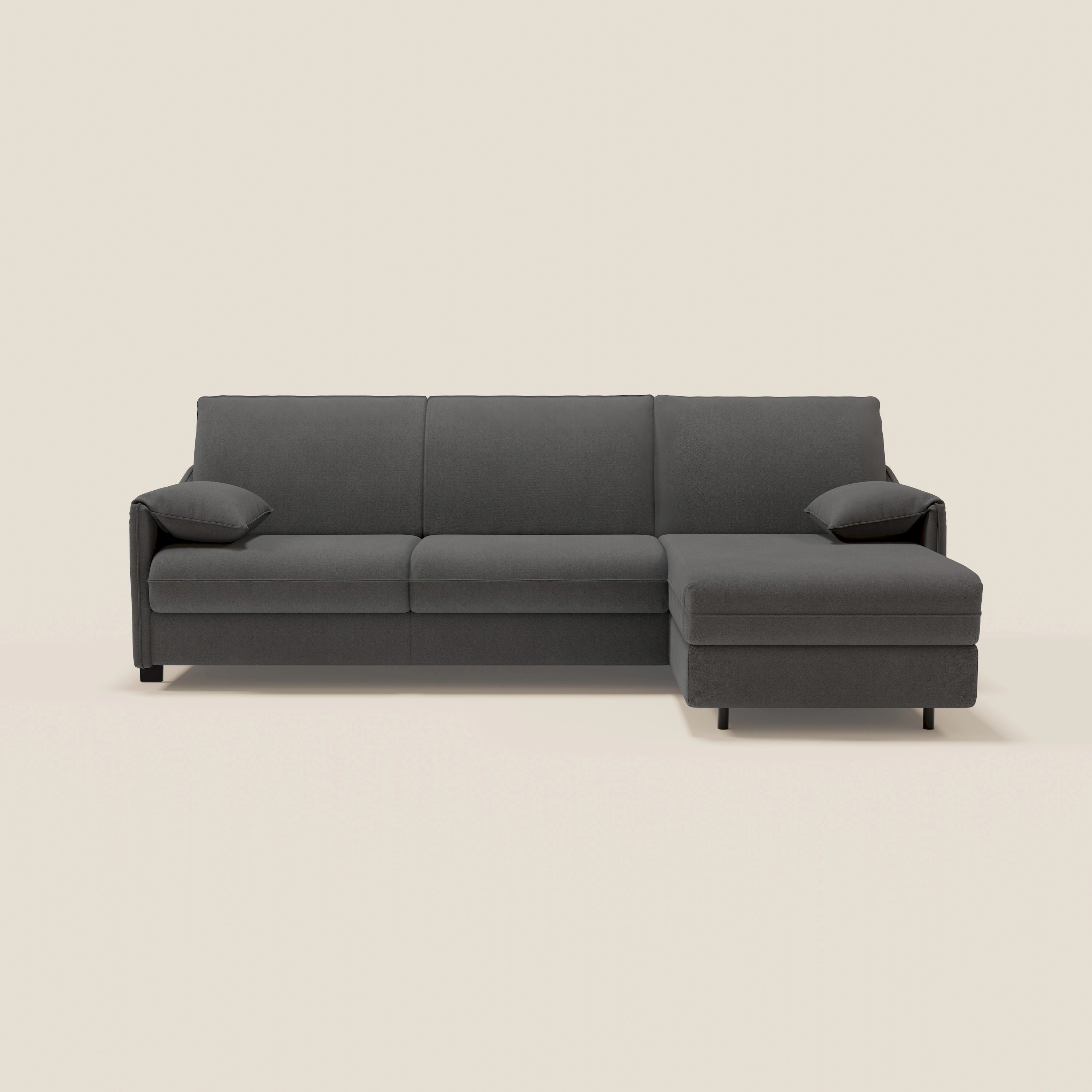 Primula divano letto angolare con materasso H18 cm - penisola contenitore in tessuto smacchiabile T05 - divani.store