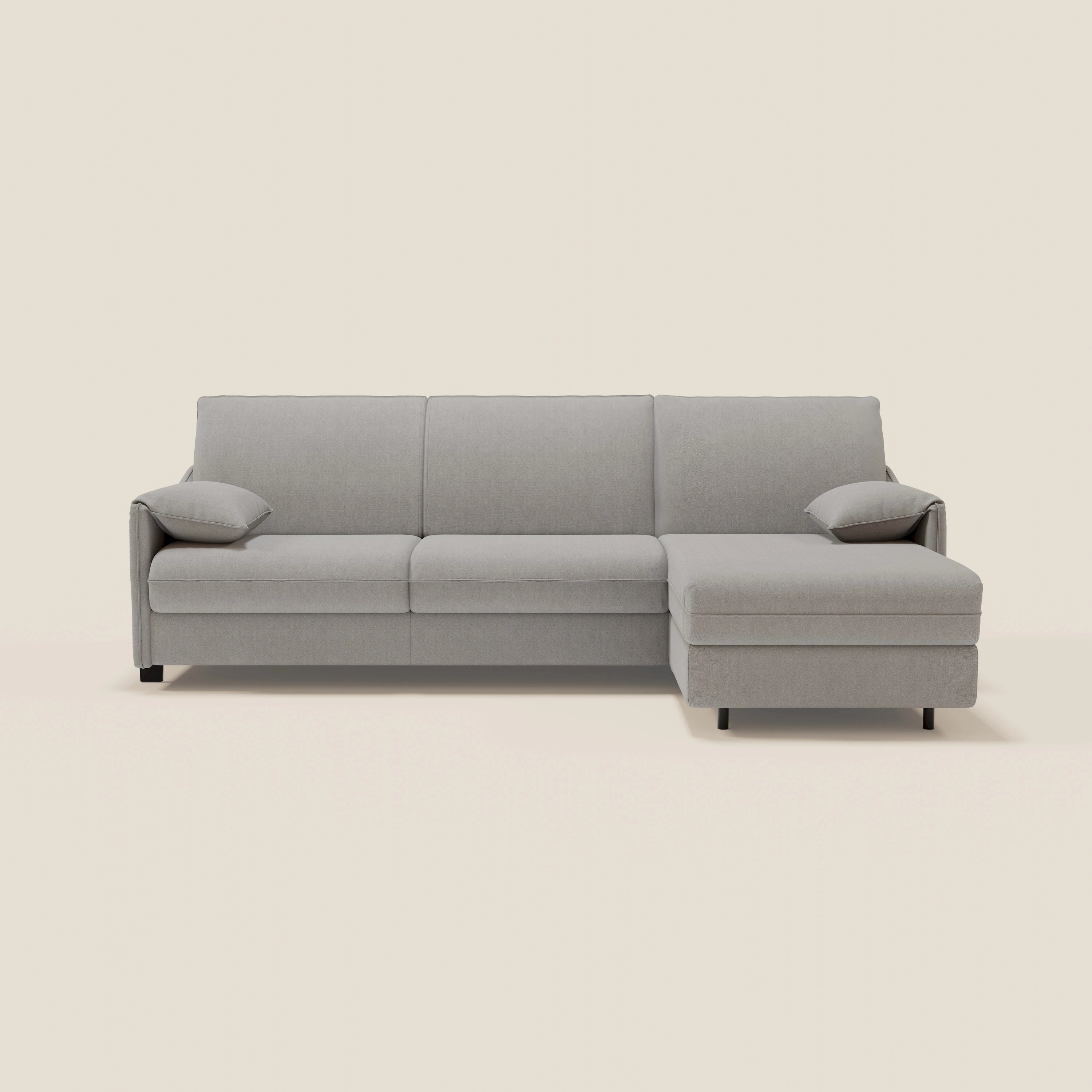 Primula divano letto angolare con materasso H18 cm - penisola contenitore in tessuto smacchiabile T05 - divani.store